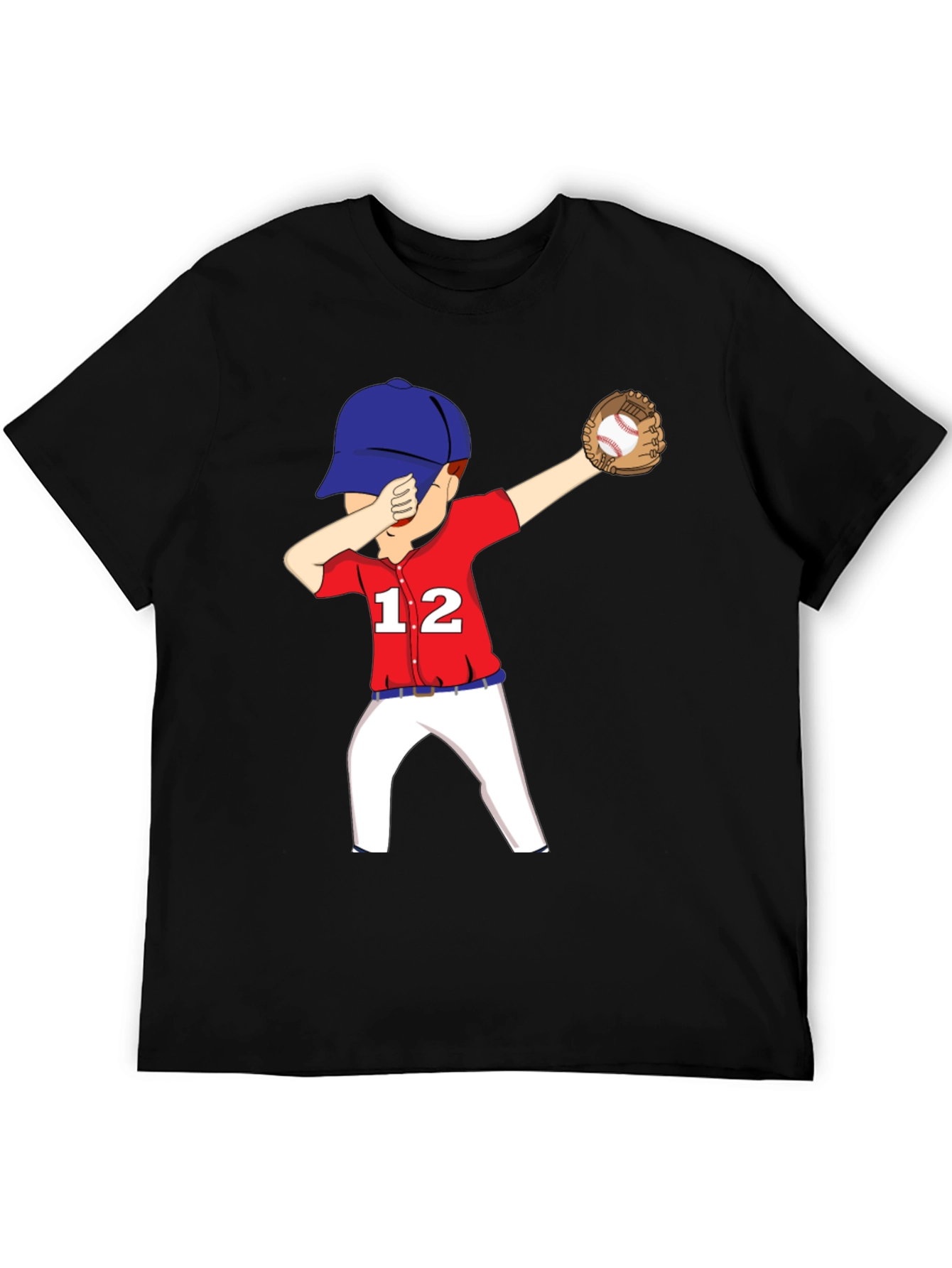 Black Dabbing Baseball Player Graphic T-Shirt view 5