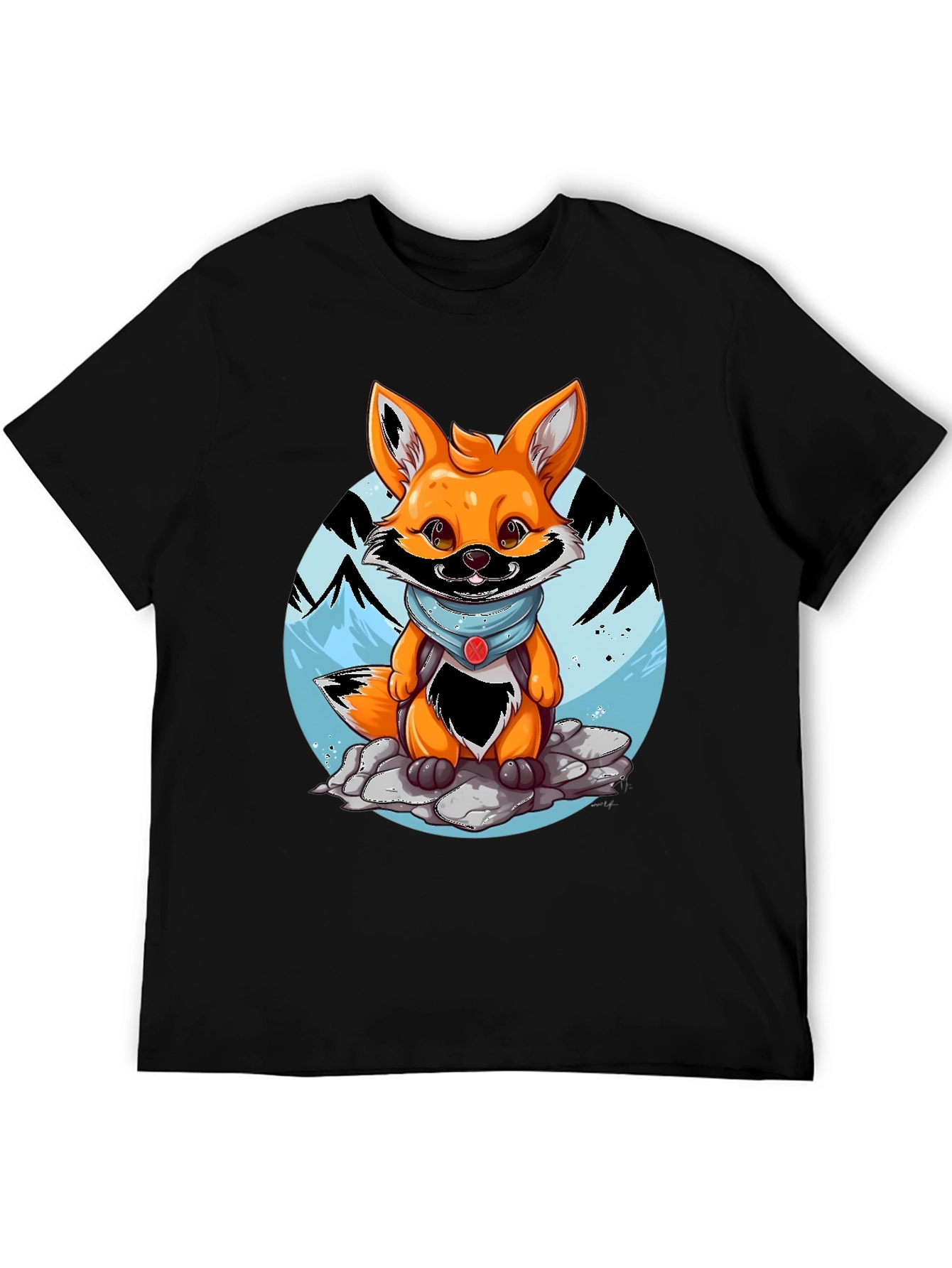 Black Cartoon Fox Graphic Tee - Adventure Ready! view 5