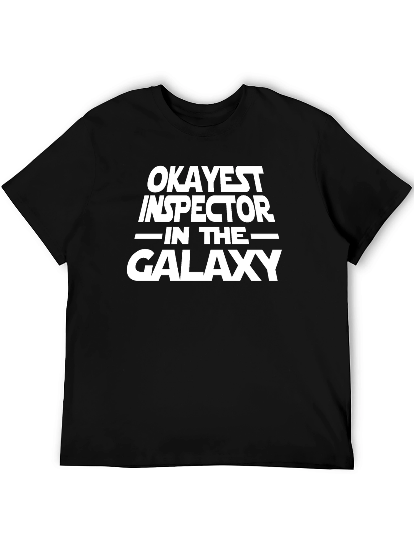 Black Okayest Inspector in The Galaxy T-Shirt view 5