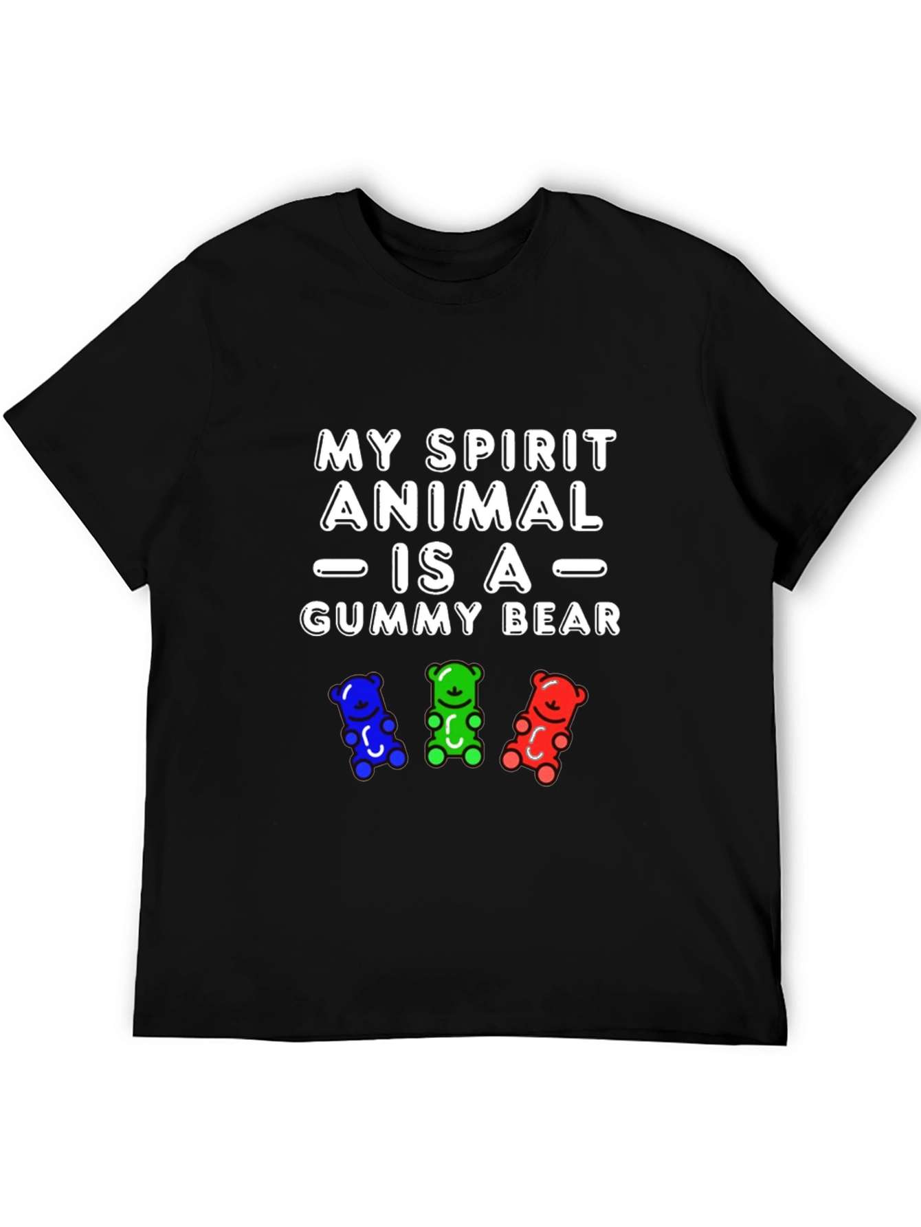Black Gummy Bear Spirit Animal Graphic T-Shirt view 5