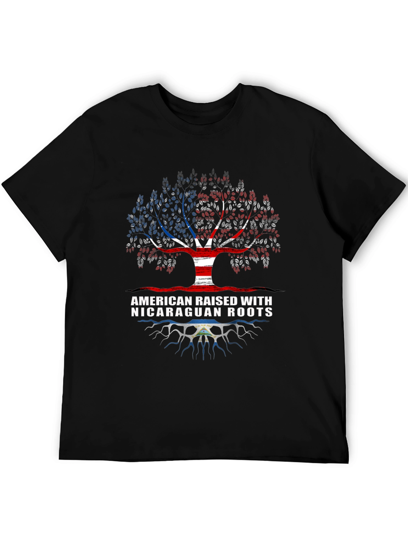 Black American Nicaraguan Roots T-Shirt view 5