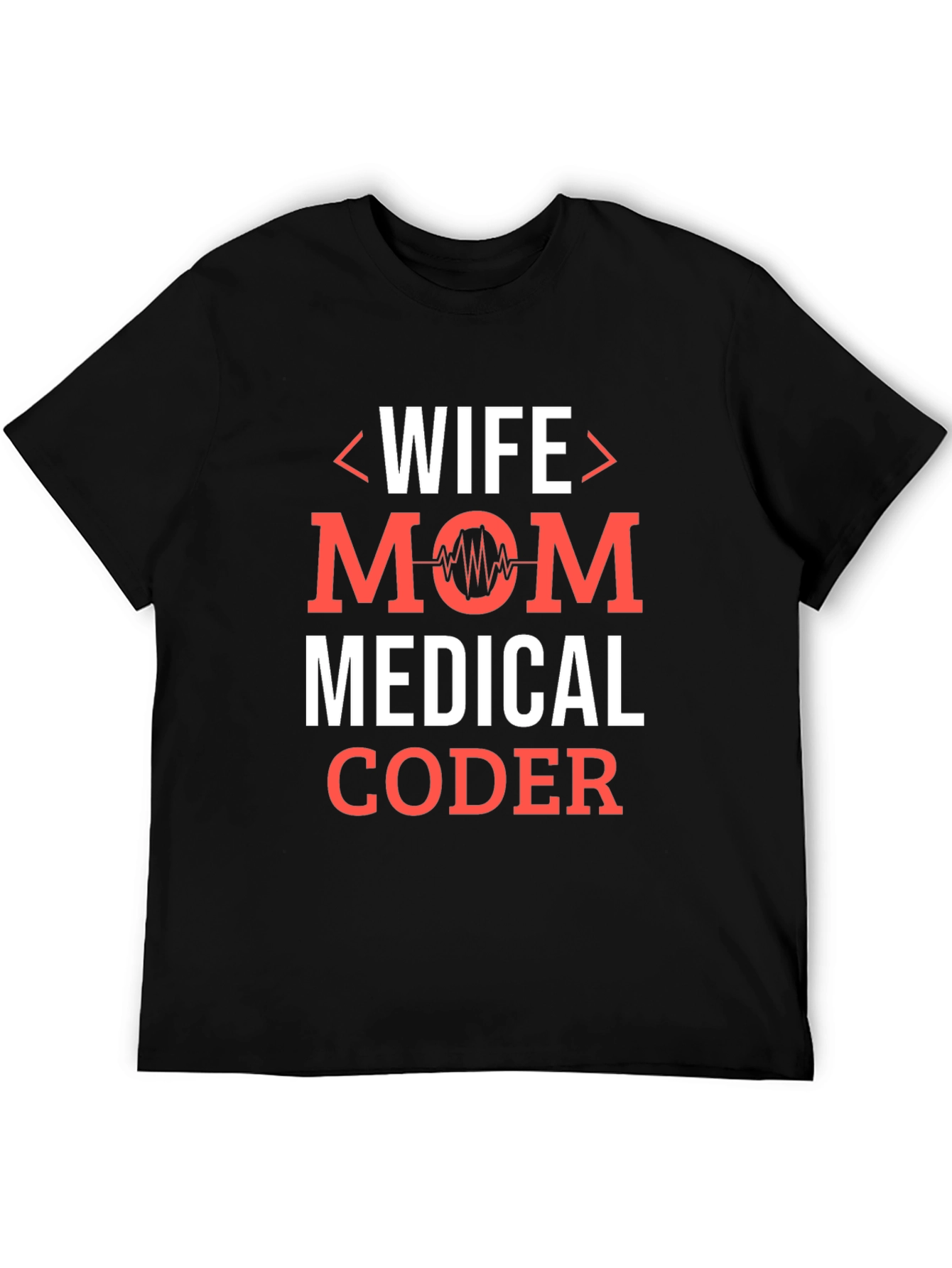 Black Wife Mom Medical Coder Graphic T-Shirt view 5