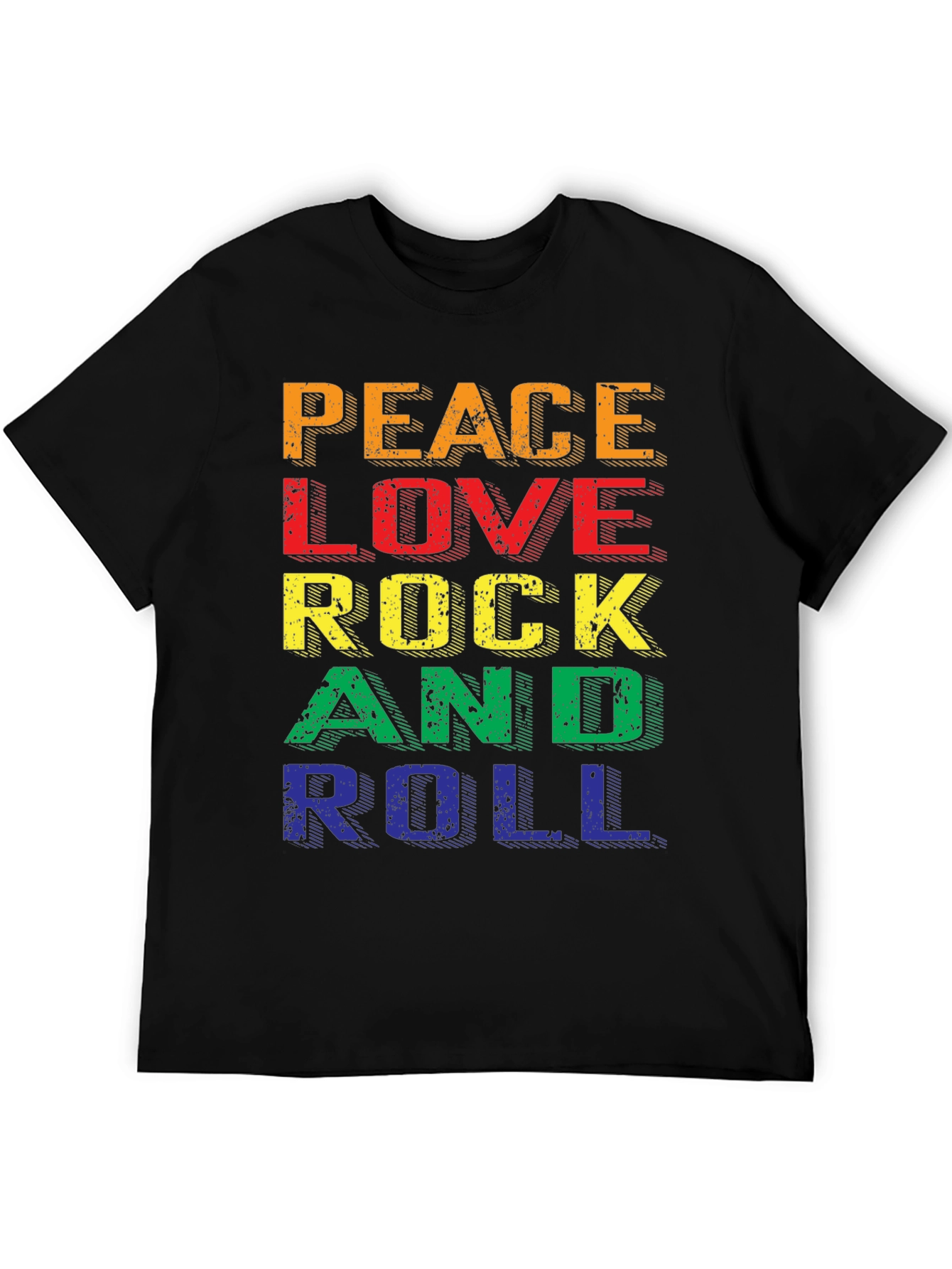 Black Peace Love Rock & Roll Graphic Tee view 5