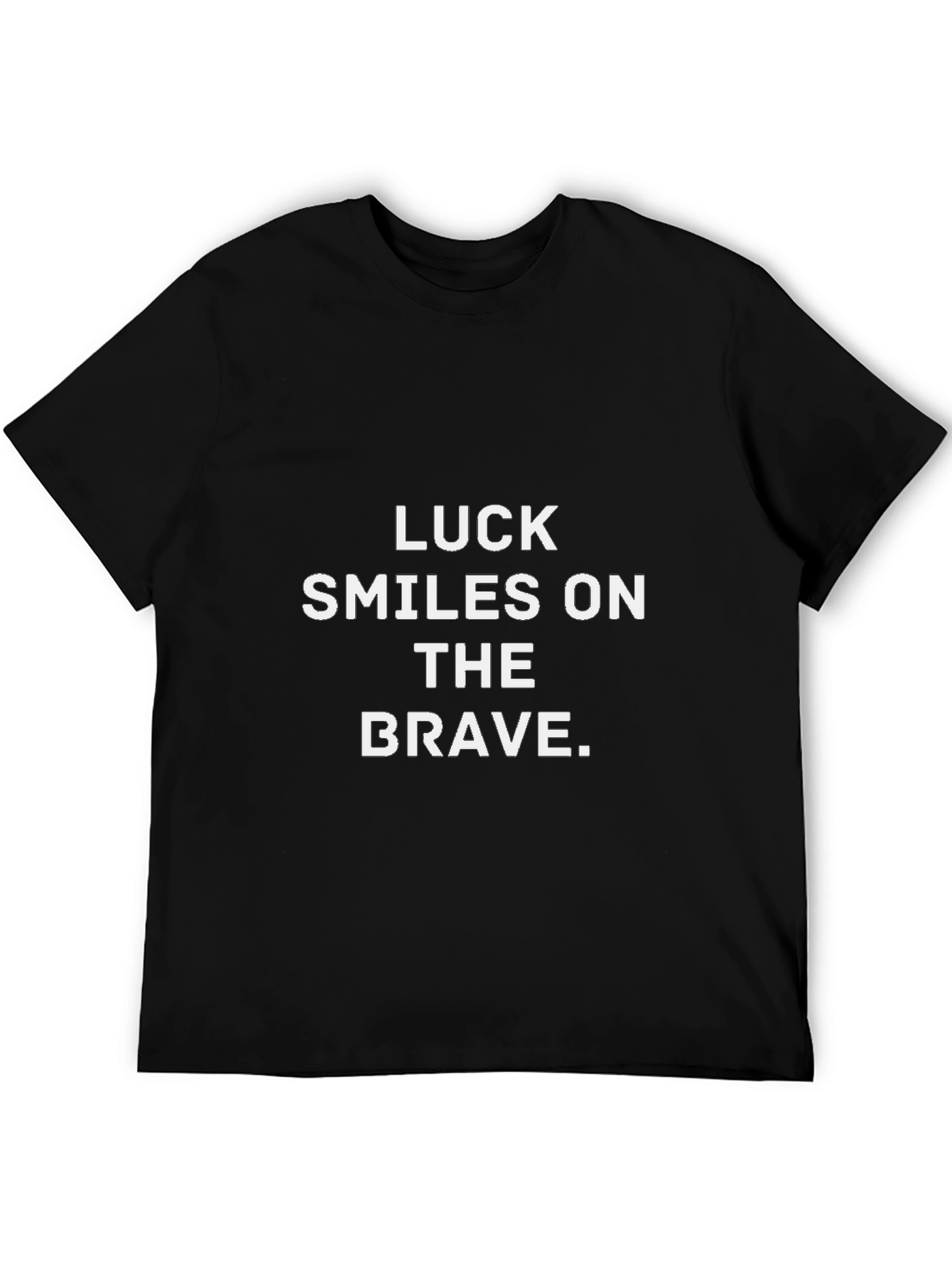 Black Luck Smiles On The Brave Graphic Tee view 5