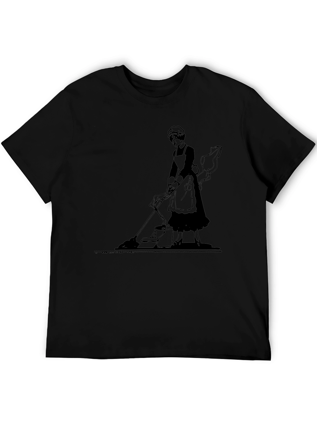 Black Vintage Housekeeper Graphic Tee - Black view 5