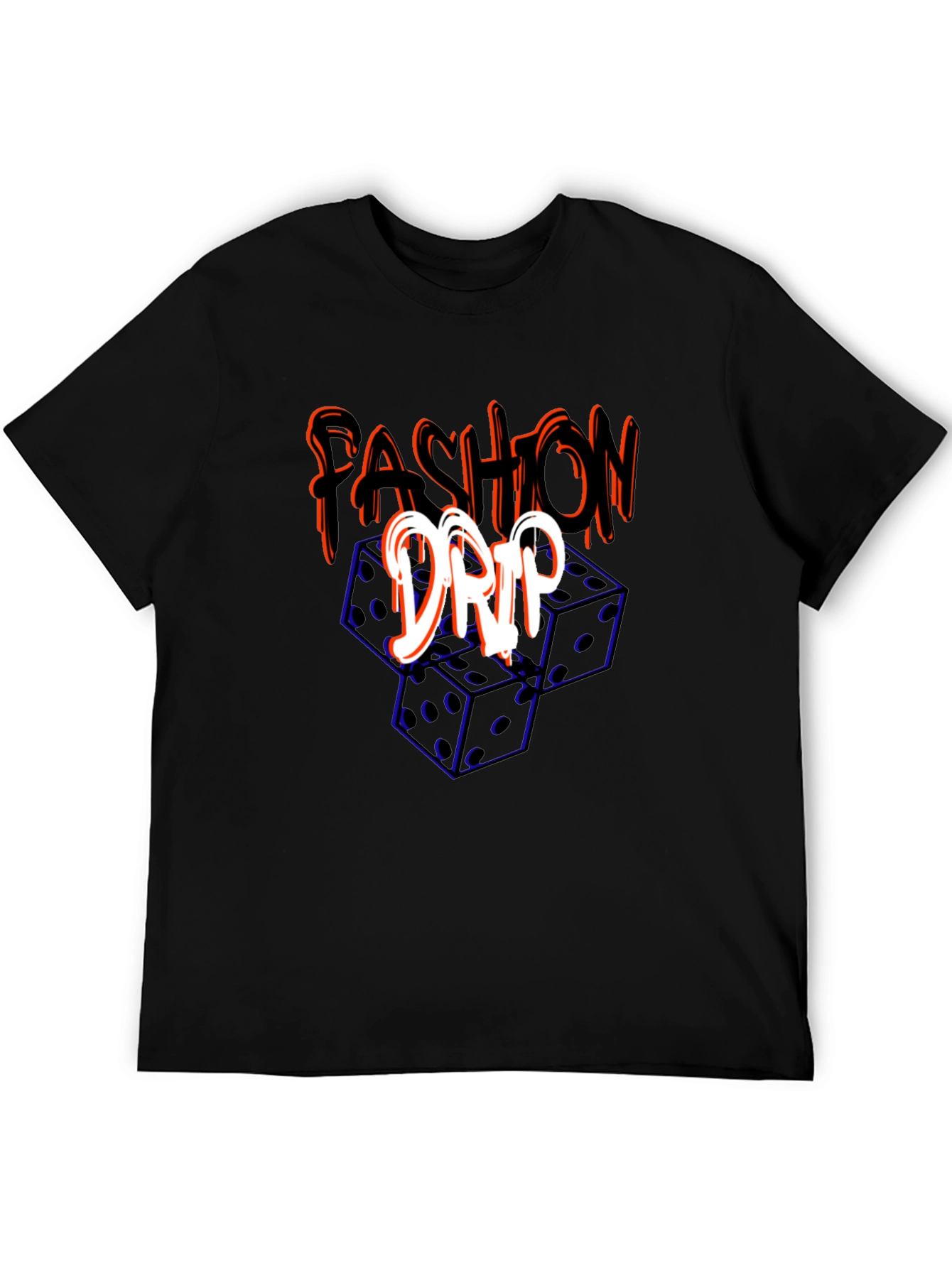 Black Fashion Drip Dice Graphic Tee view 5