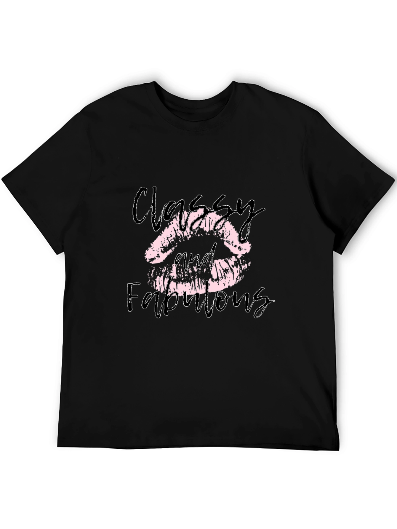 Black Classy & Fabulous Lips Graphic Tee view 5