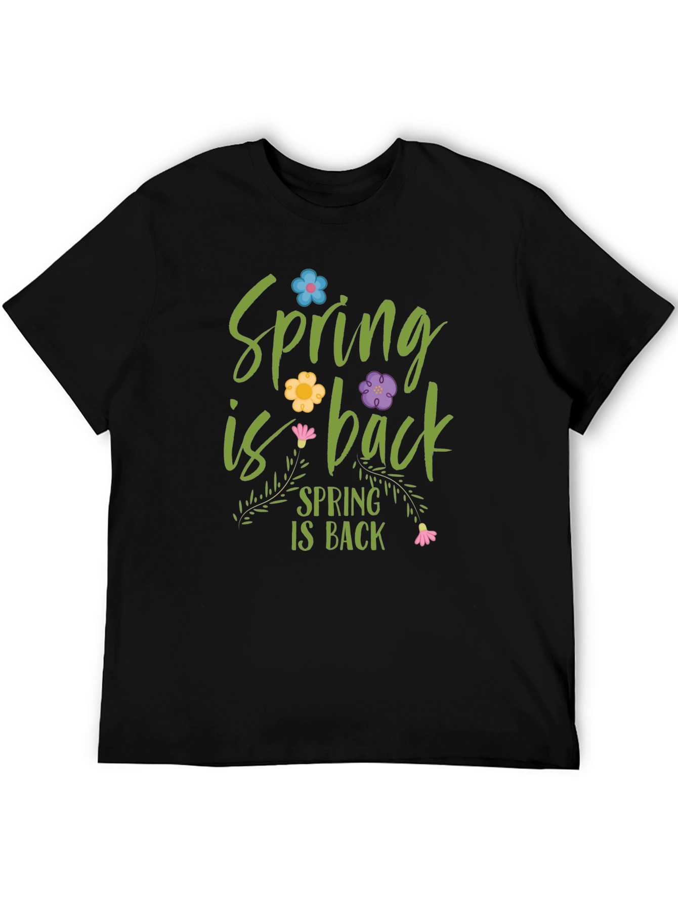 Black Spring is Back Graphic Tee - Black view 5