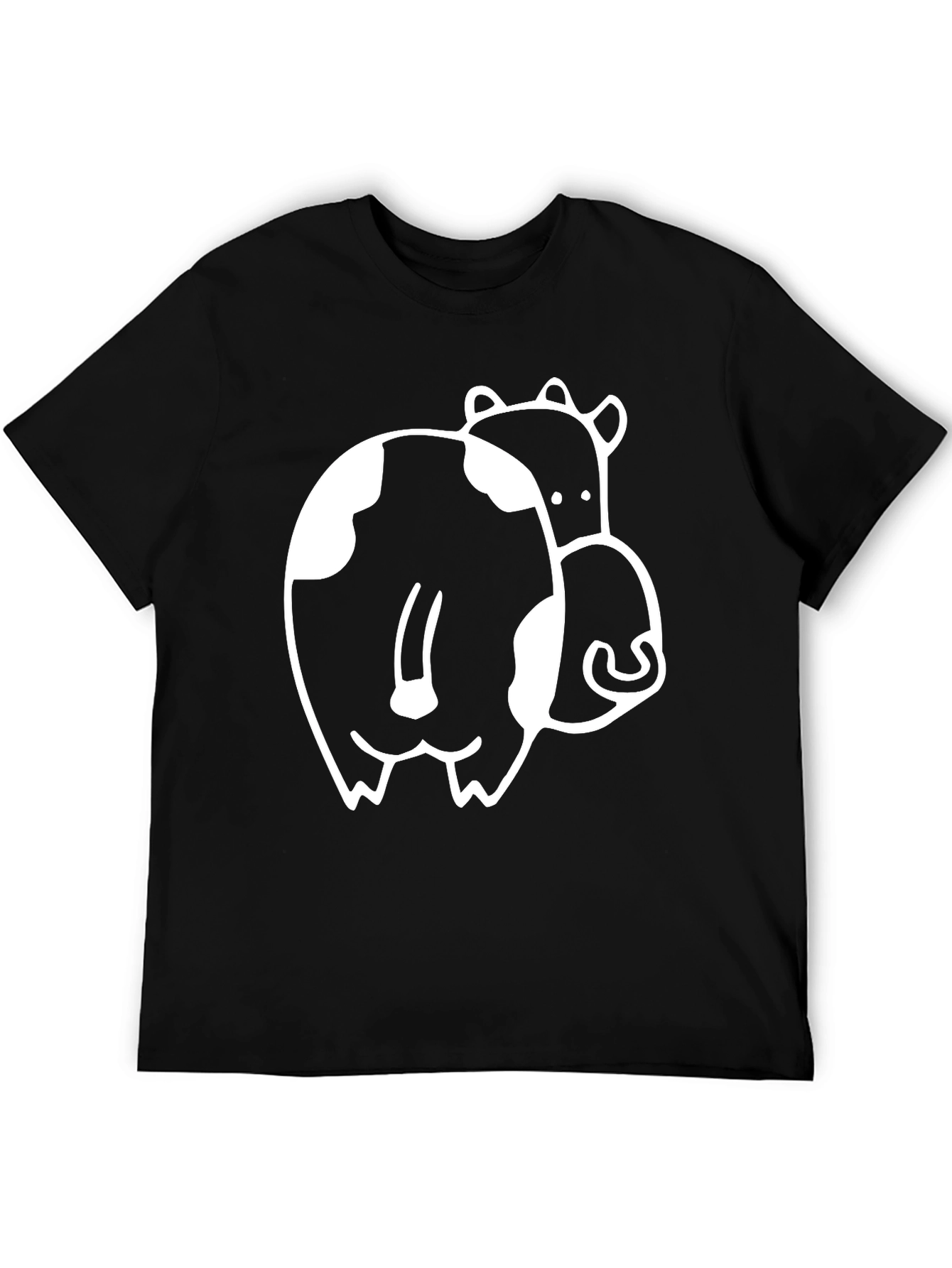 Black Funny Cow Butt T-Shirt - Black Graphic Tee view 5