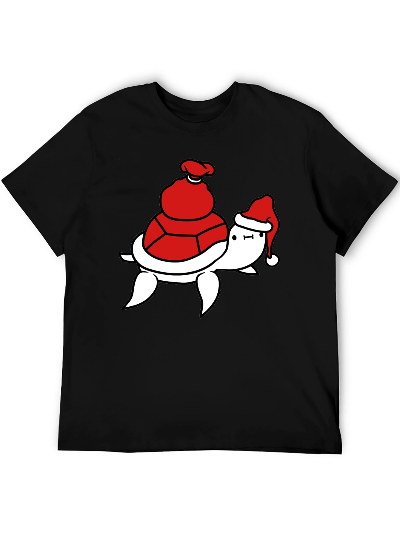 Black Festive Turtle T-Shirt - Holiday Ready view 5