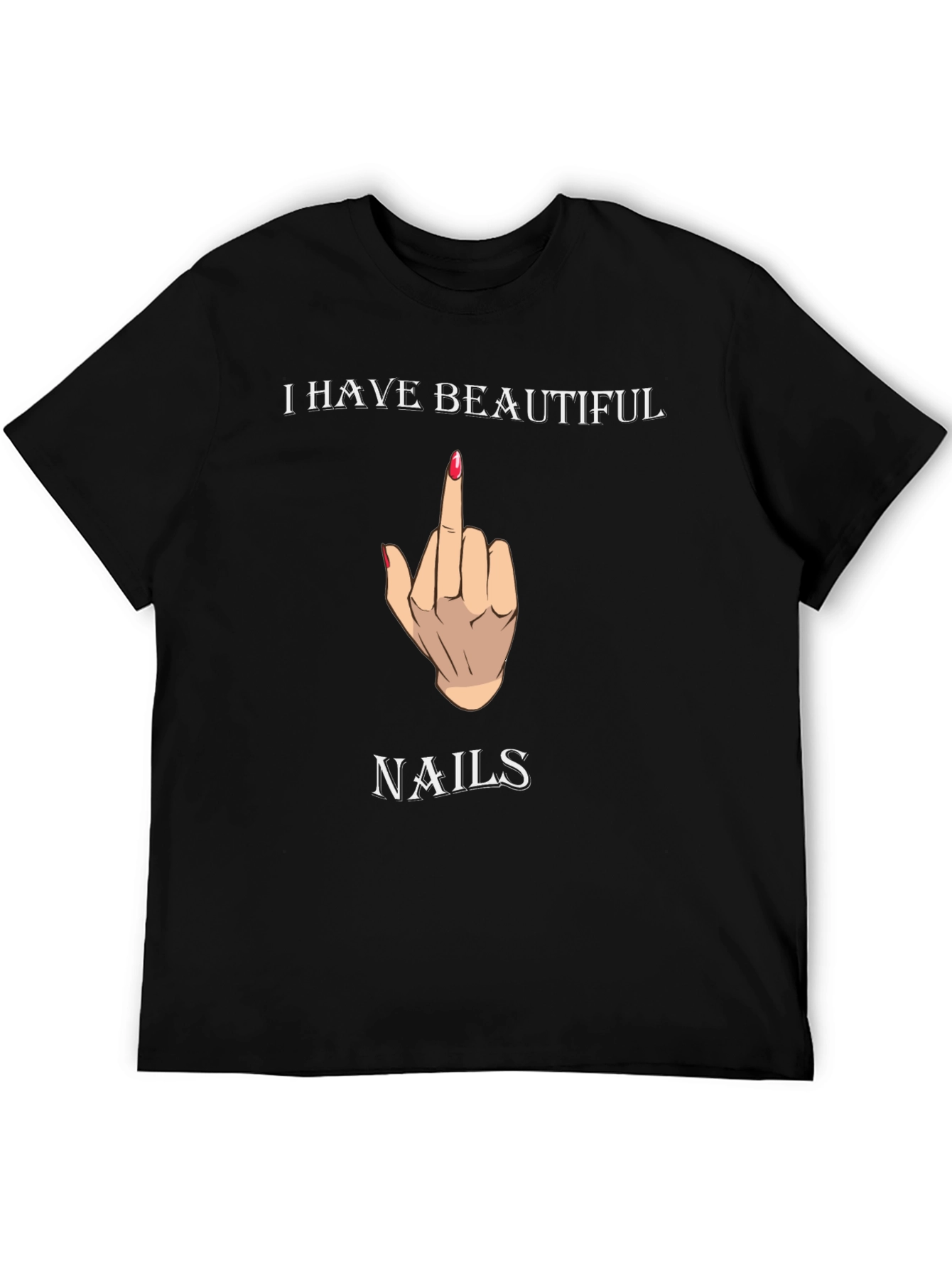 Black Beautiful Nails Graphic Tee - Funny T-Shirt view 5