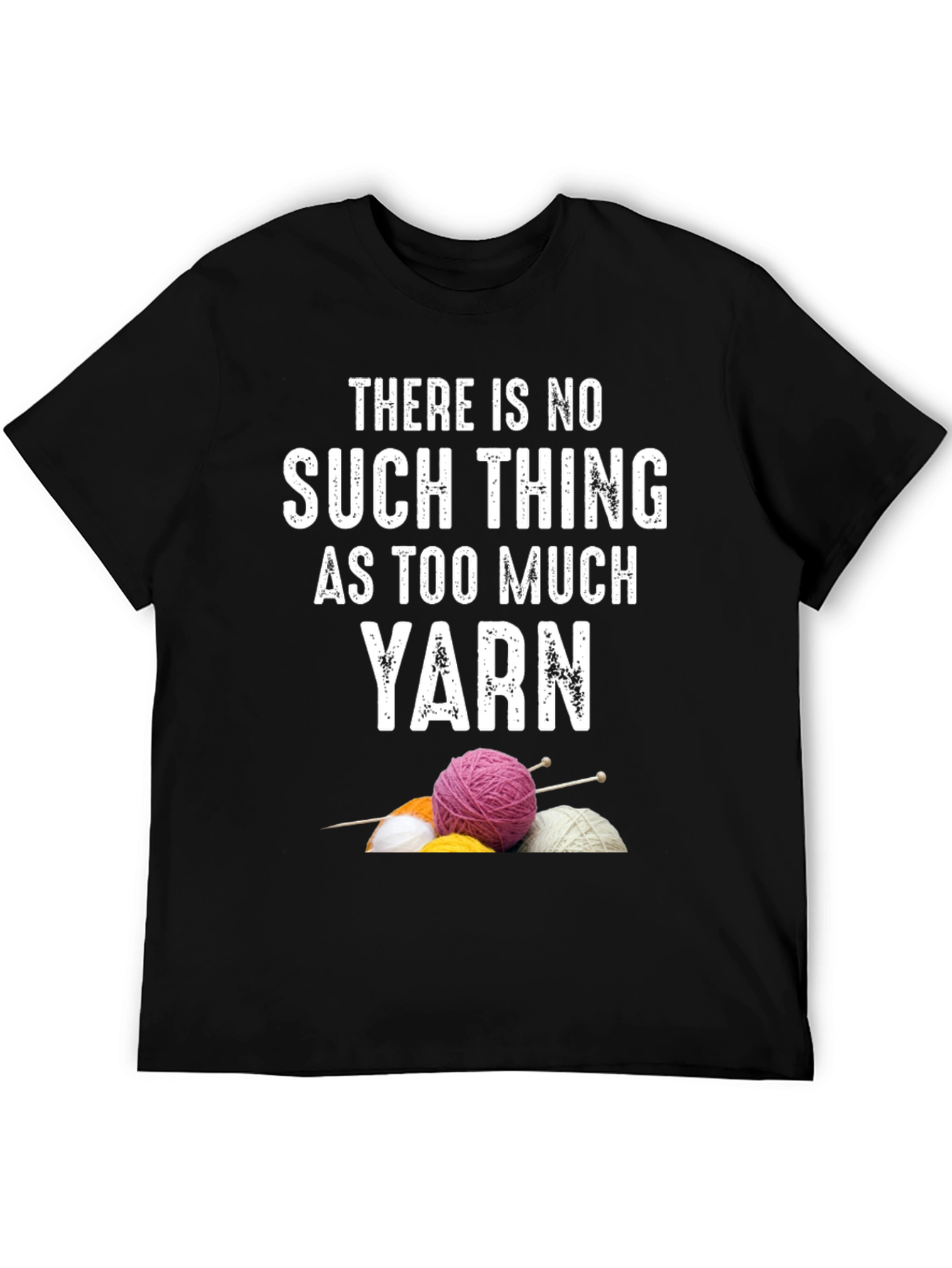 Black Yarn Lover T-Shirt - Knitting & Crochet Gift view 5