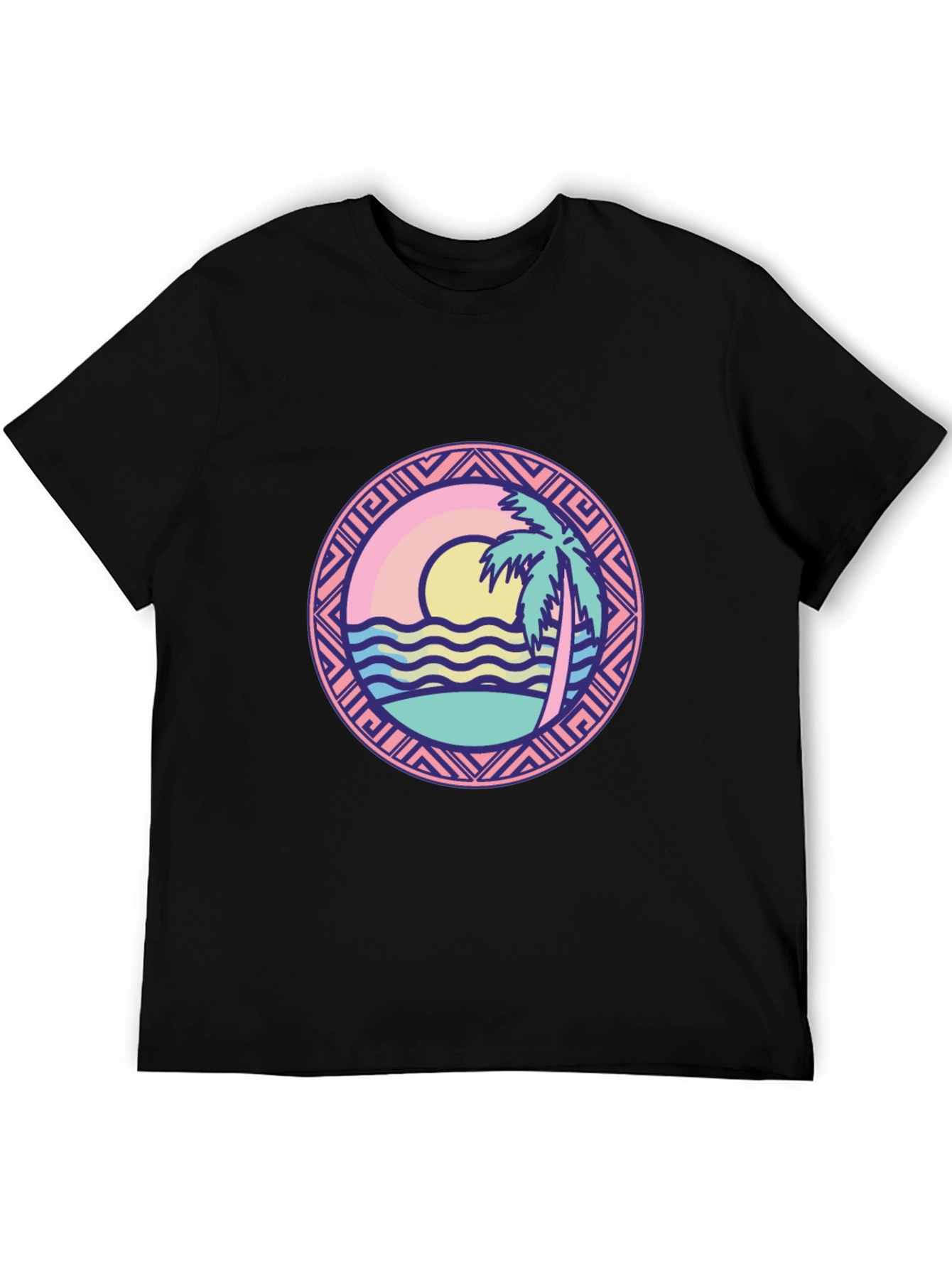Black Tropical Beach Graphic T-Shirt - Vacation Vibes view 5