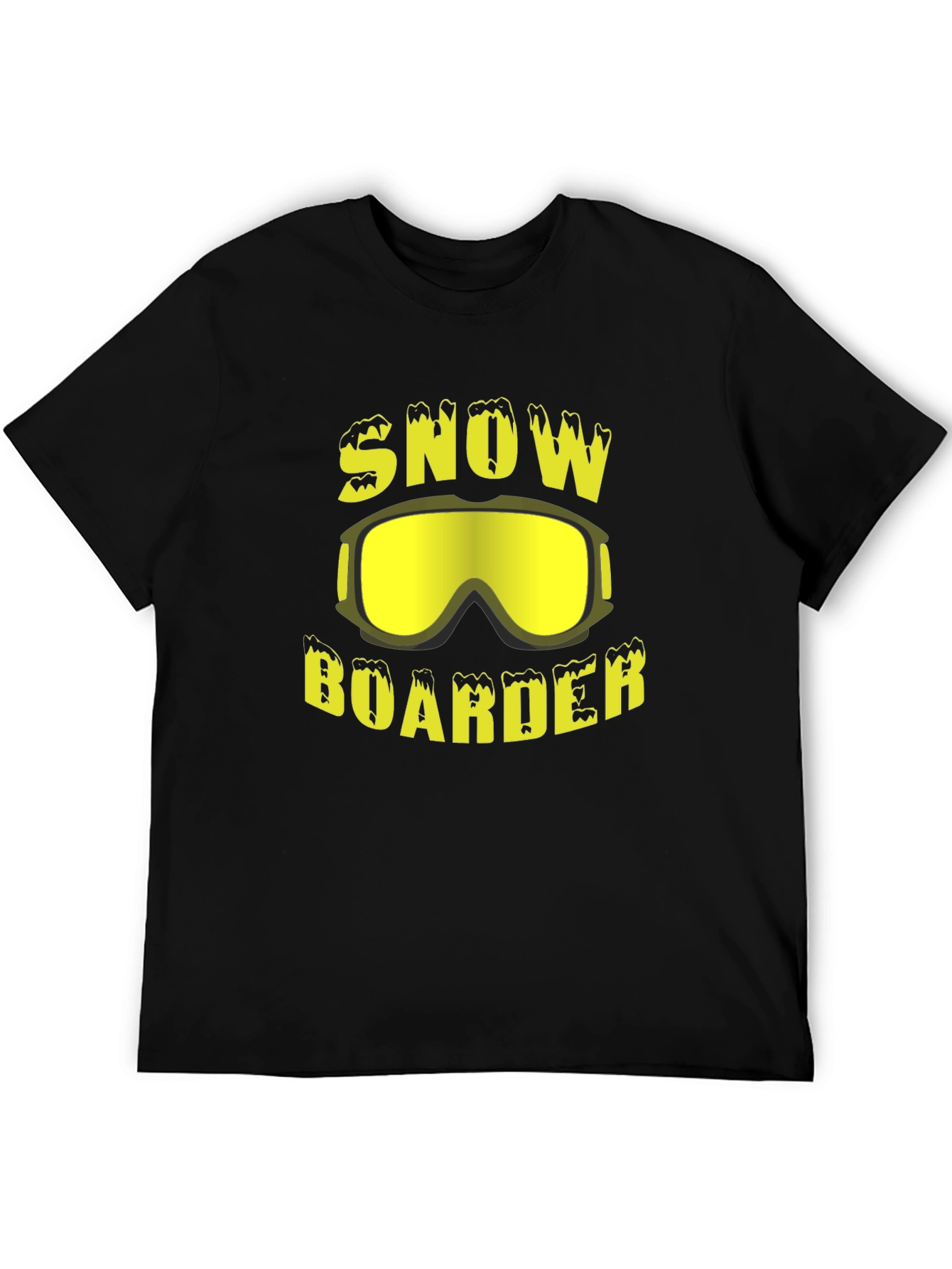 Black Snowboarder Graphic Tee - Black Cotton T-Shirt view 5