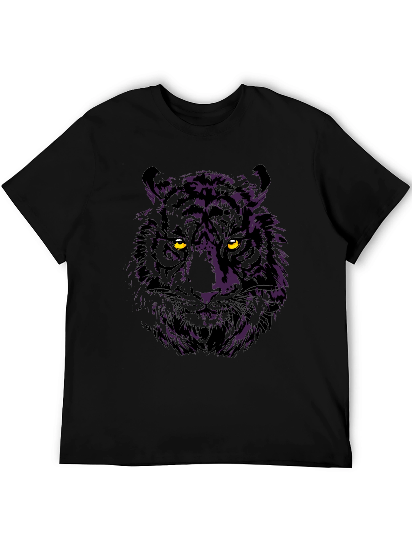 Black Tiger Graphic Tee - Men's Black Crew Neck view 5