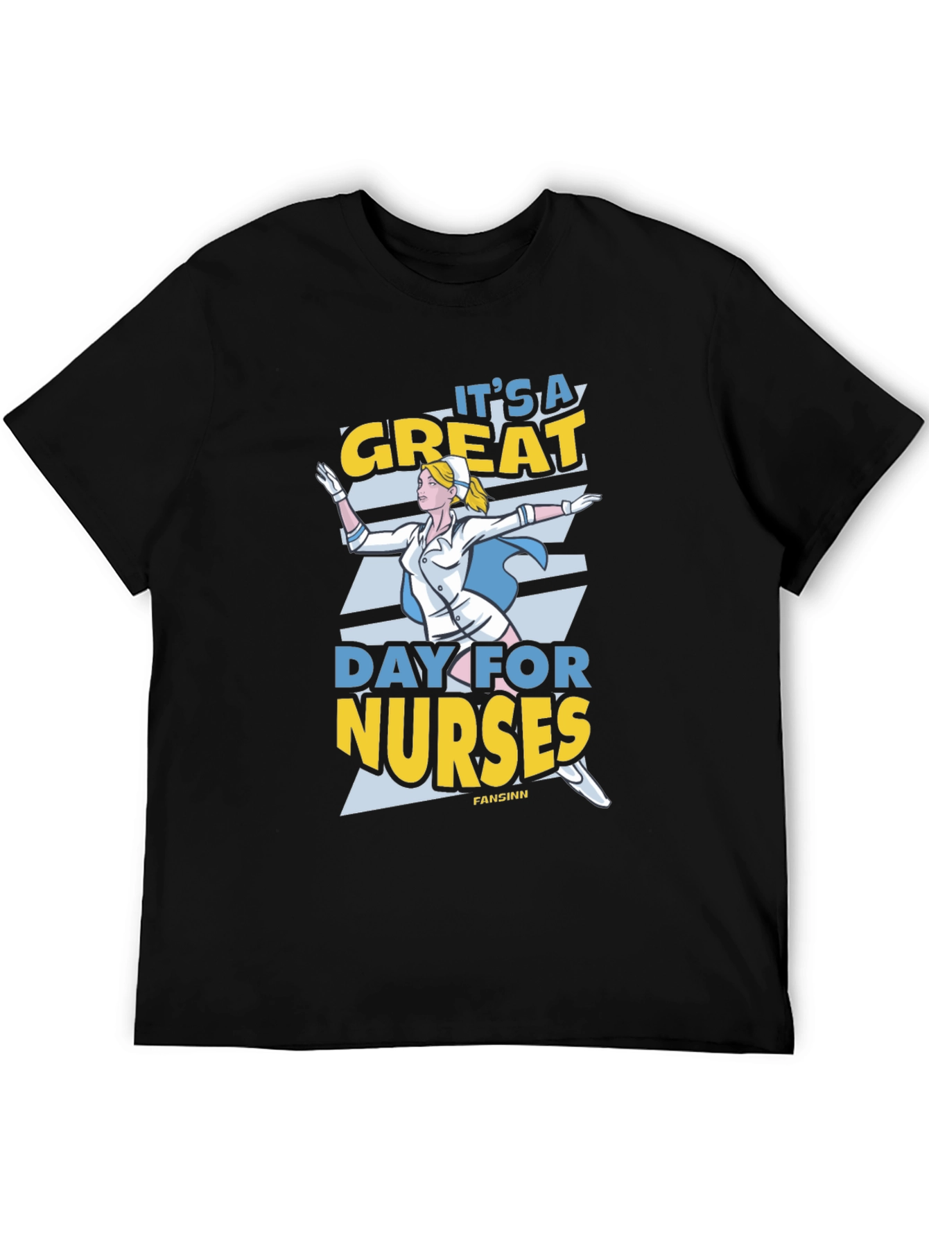 Black It's a Great Day for Nurses T-Shirt view 5