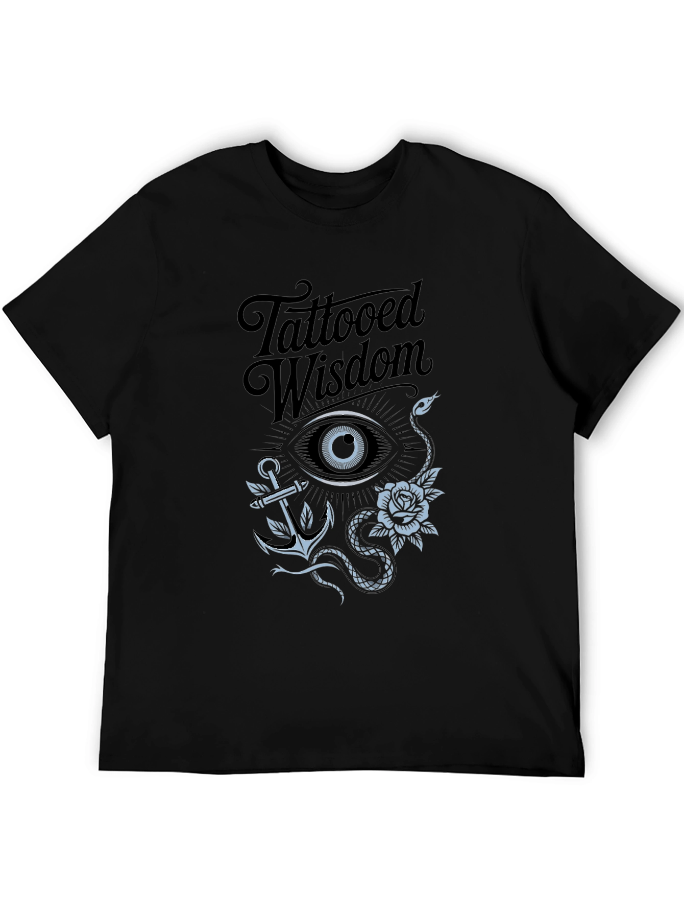 Tattooed Wisdom Graphic Tee - Men's Black T-Shirt - 5