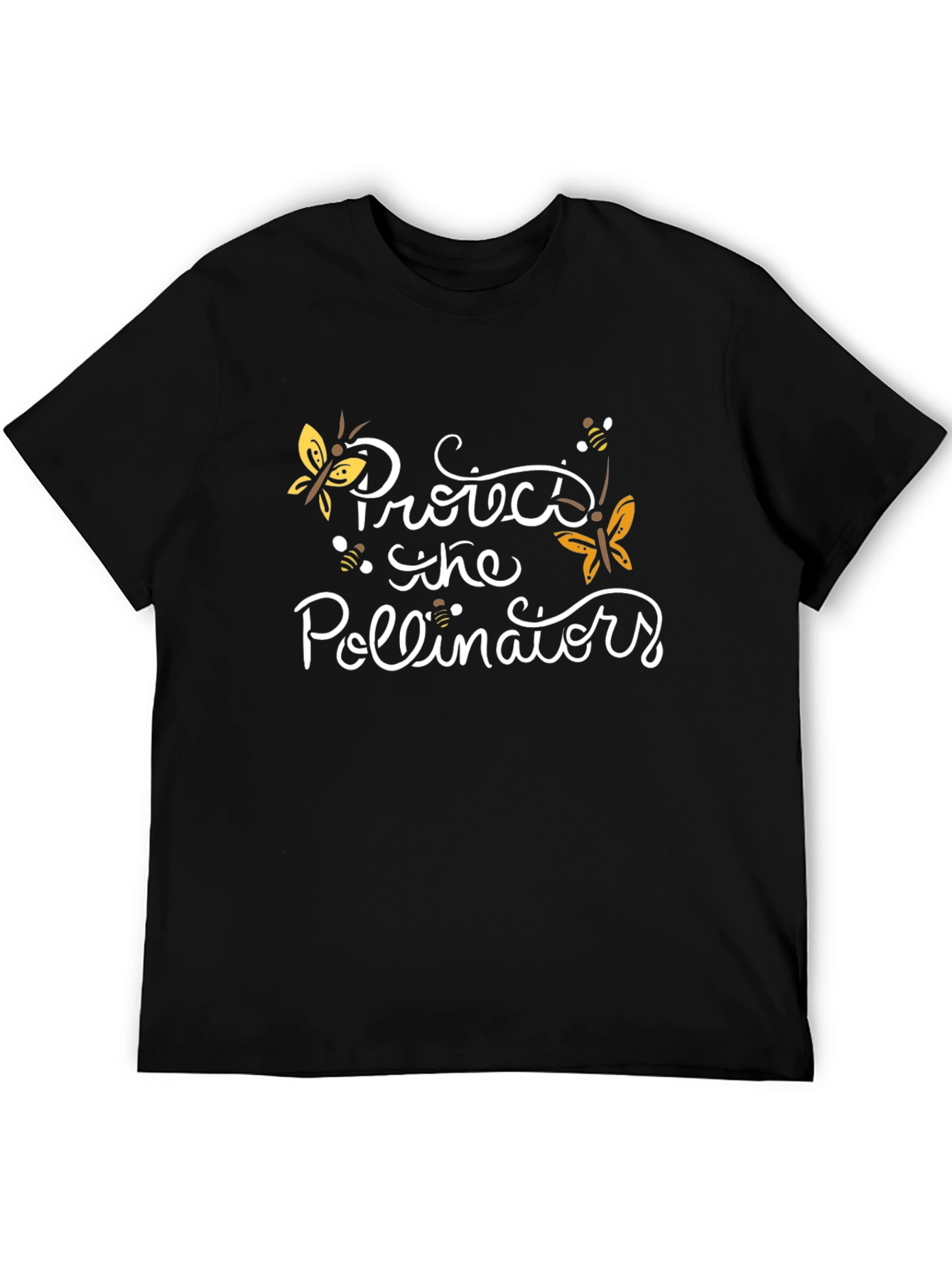 Protect Pollinators Black Graphic T-Shirt - 5