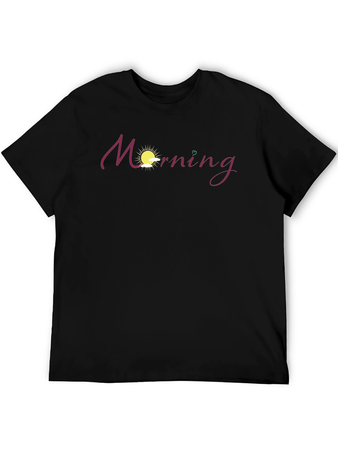 Black Morning Graphic Tee - Black Cotton Blend Shirt view 5