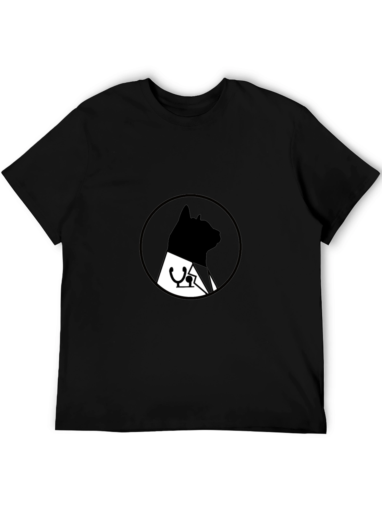 Black Vet Cat Black T-Shirt - Unique Doctor Cat Design view 5