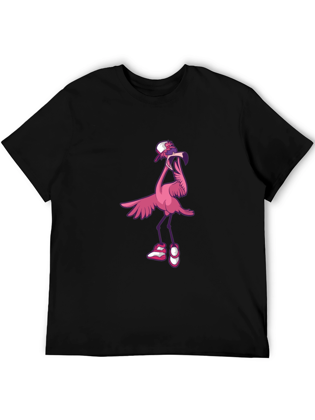 Black Funky Flamingo Graphic T-Shirt view 5