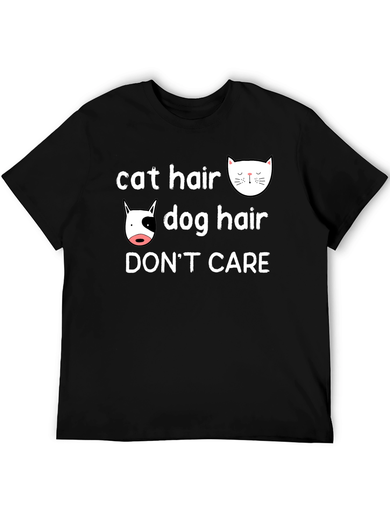 Black Cat & Dog Hair, Don't Care T-Shirt view 5