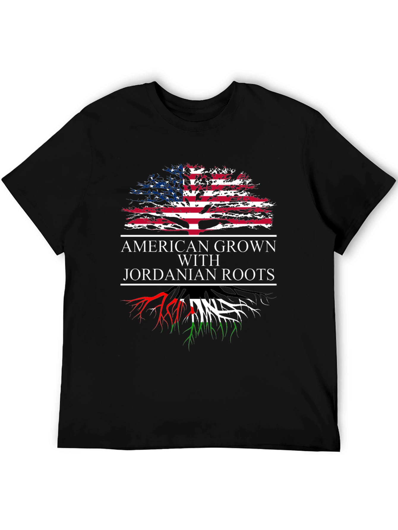 Black American Grown with Jordanian Roots T-Shirt view 5