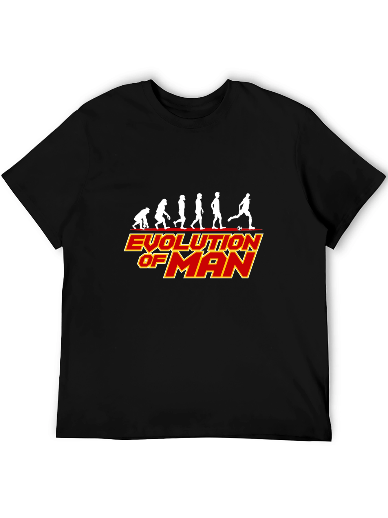 Black Evolution of Man Soccer Black T-Shirt view 5