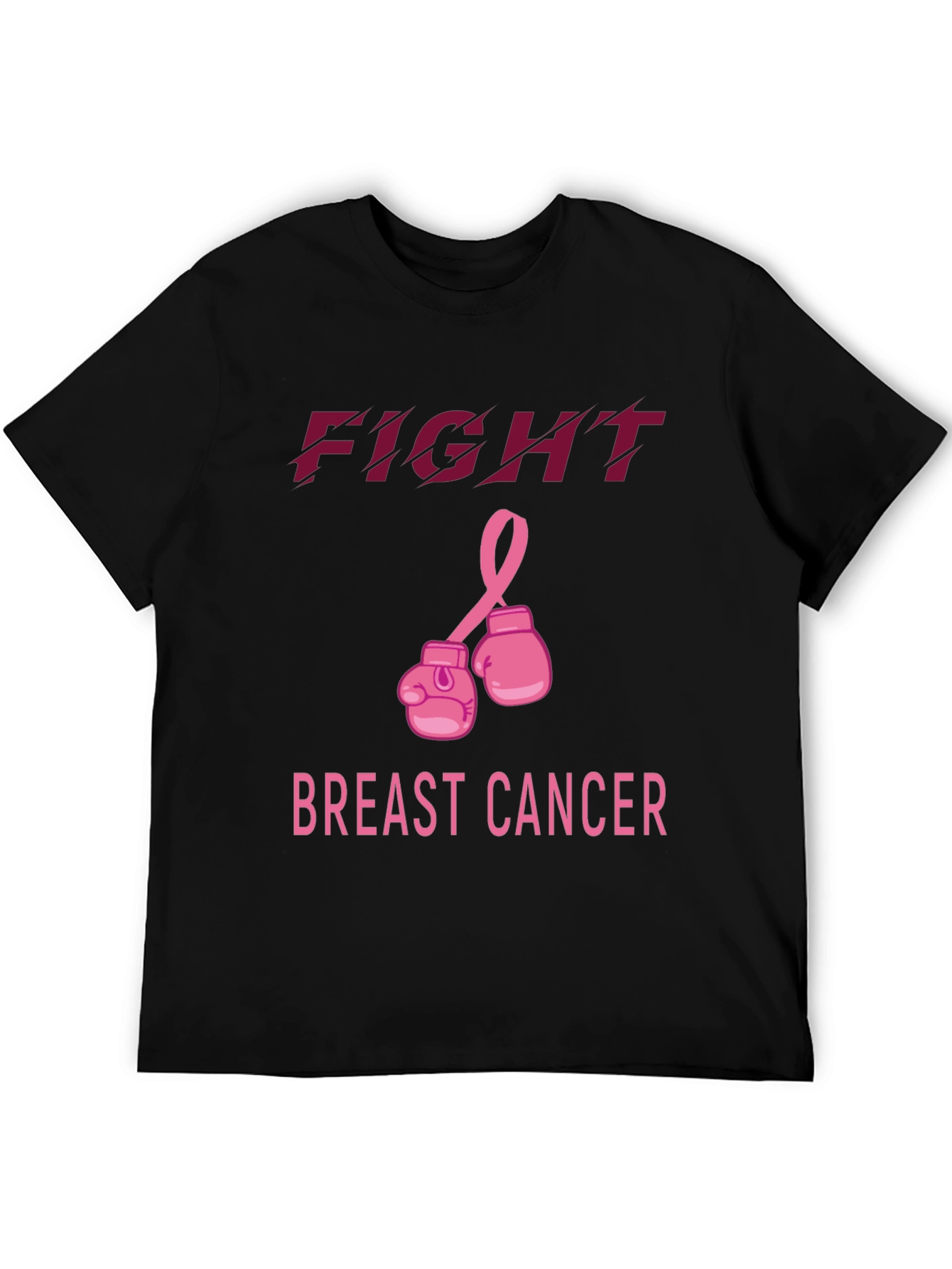 Black Fight Breast Cancer T-Shirt view 5