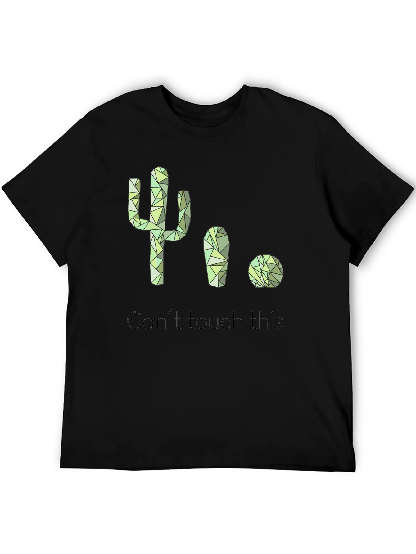 Black Cactus Geometric Design T-Shirt view 5