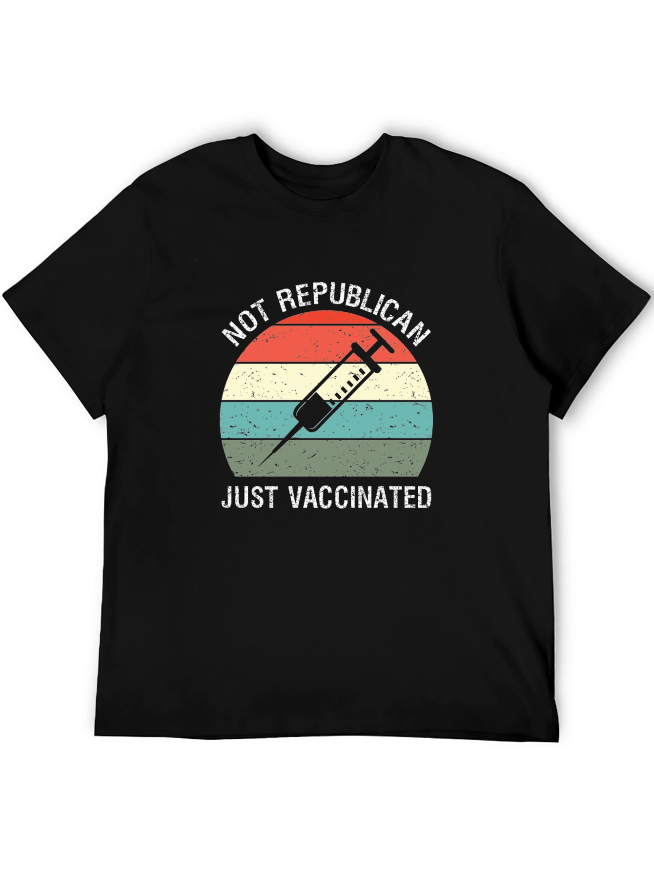Black Not Republican, Just Vaccinated T-Shirt view 5