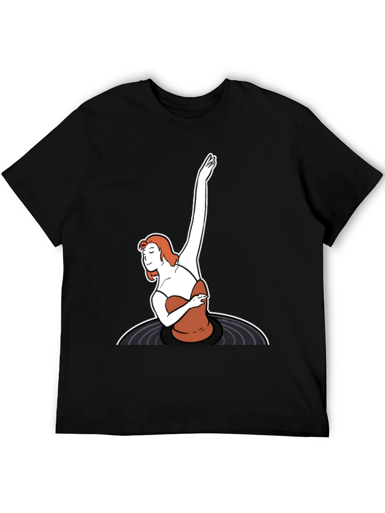 Black Retro Vinyl Dancer Graphic Tee - Black view 5