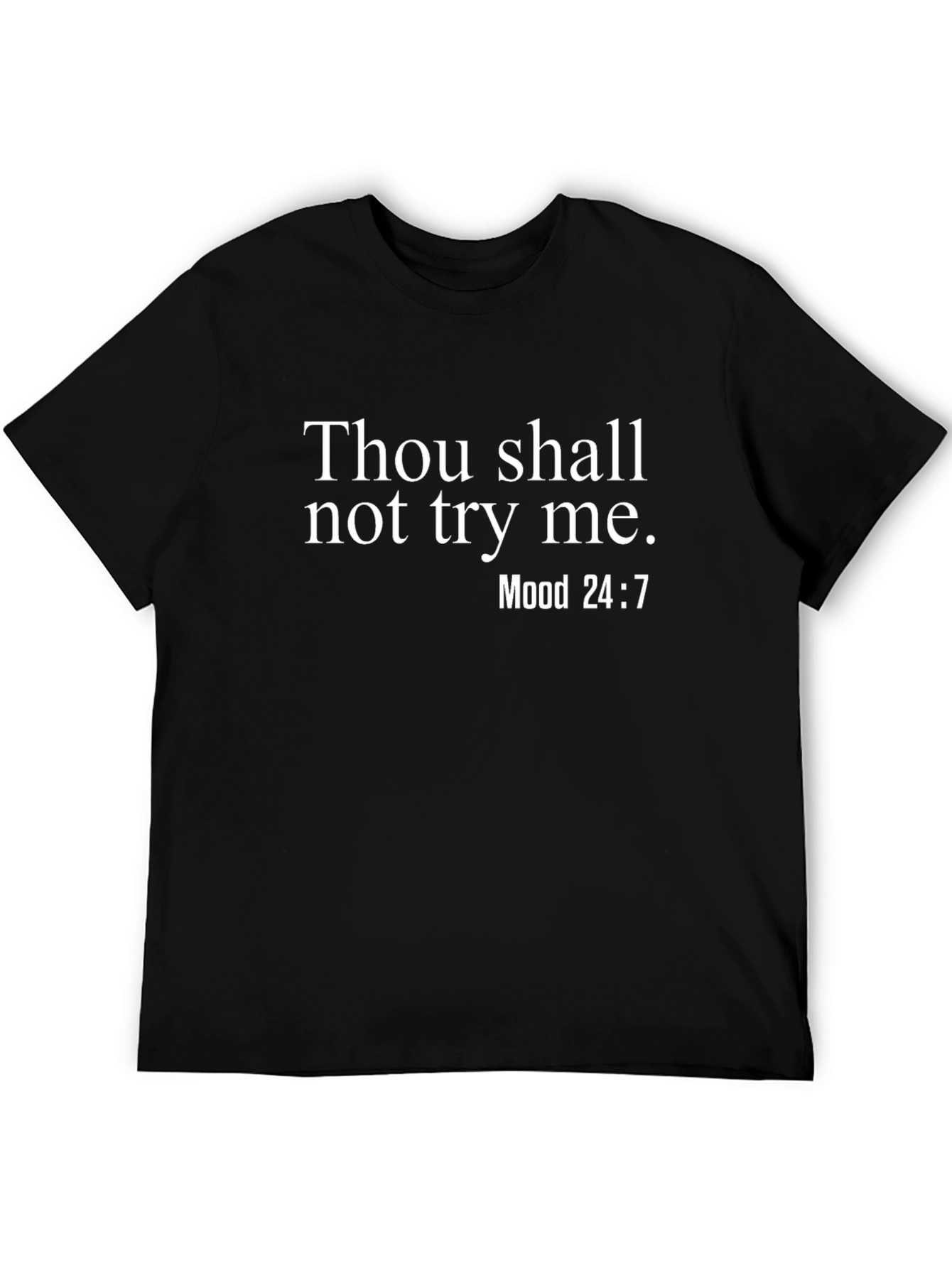 Black Thou Shall Not Try Me Graphic T-Shirt - Unisex view 5