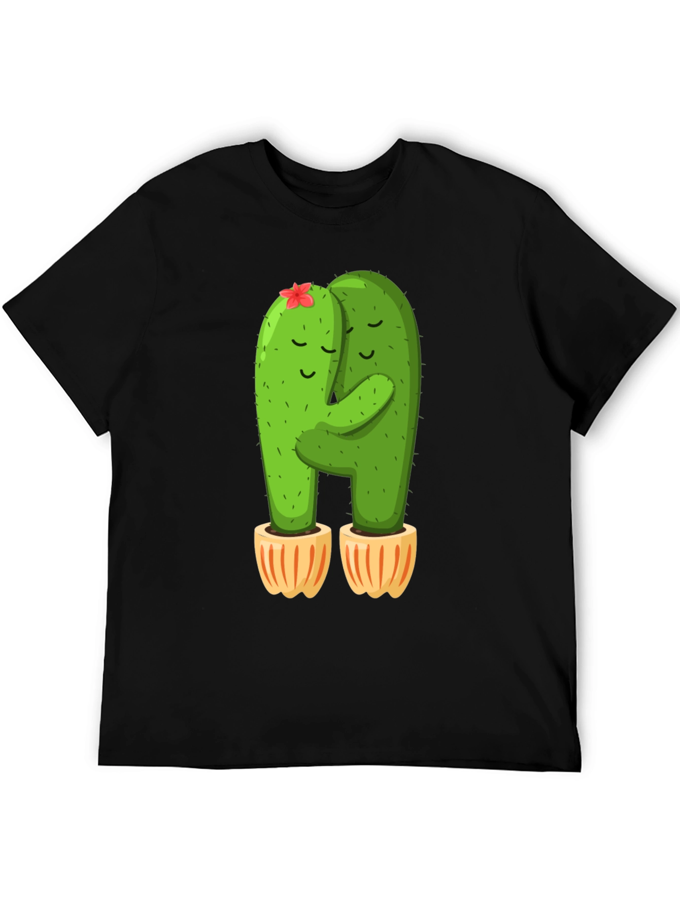 Black Cactus Hug T-Shirt - Cute and Comfy! view 5
