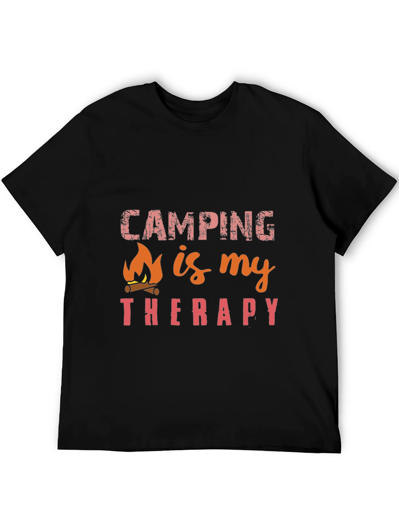 Black Camping is My Therapy Black T-Shirt view 5