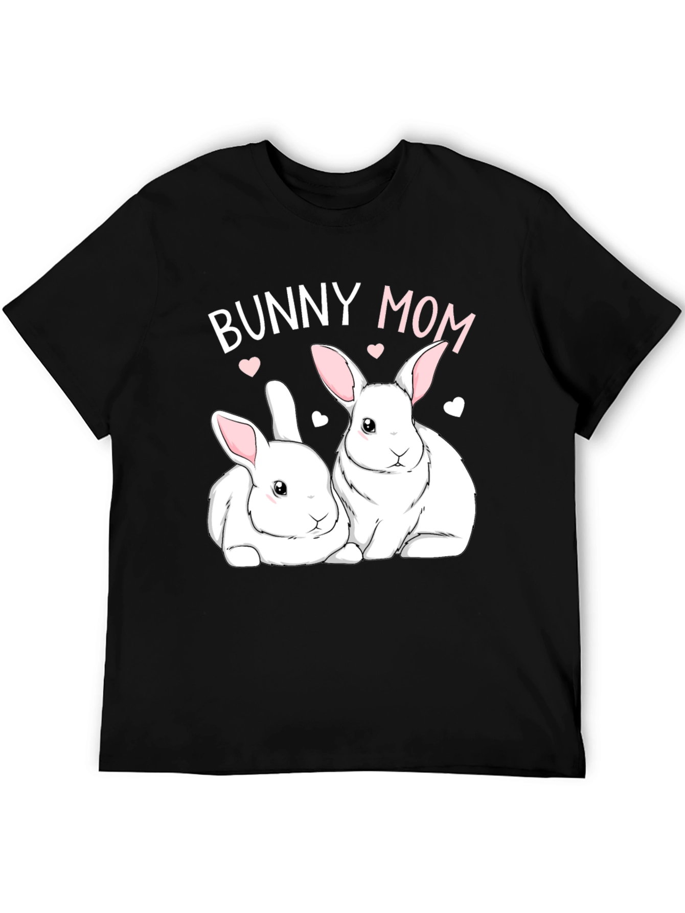 Black Bunny Mom T-Shirt - Cute Rabbit Graphic Tee view 5