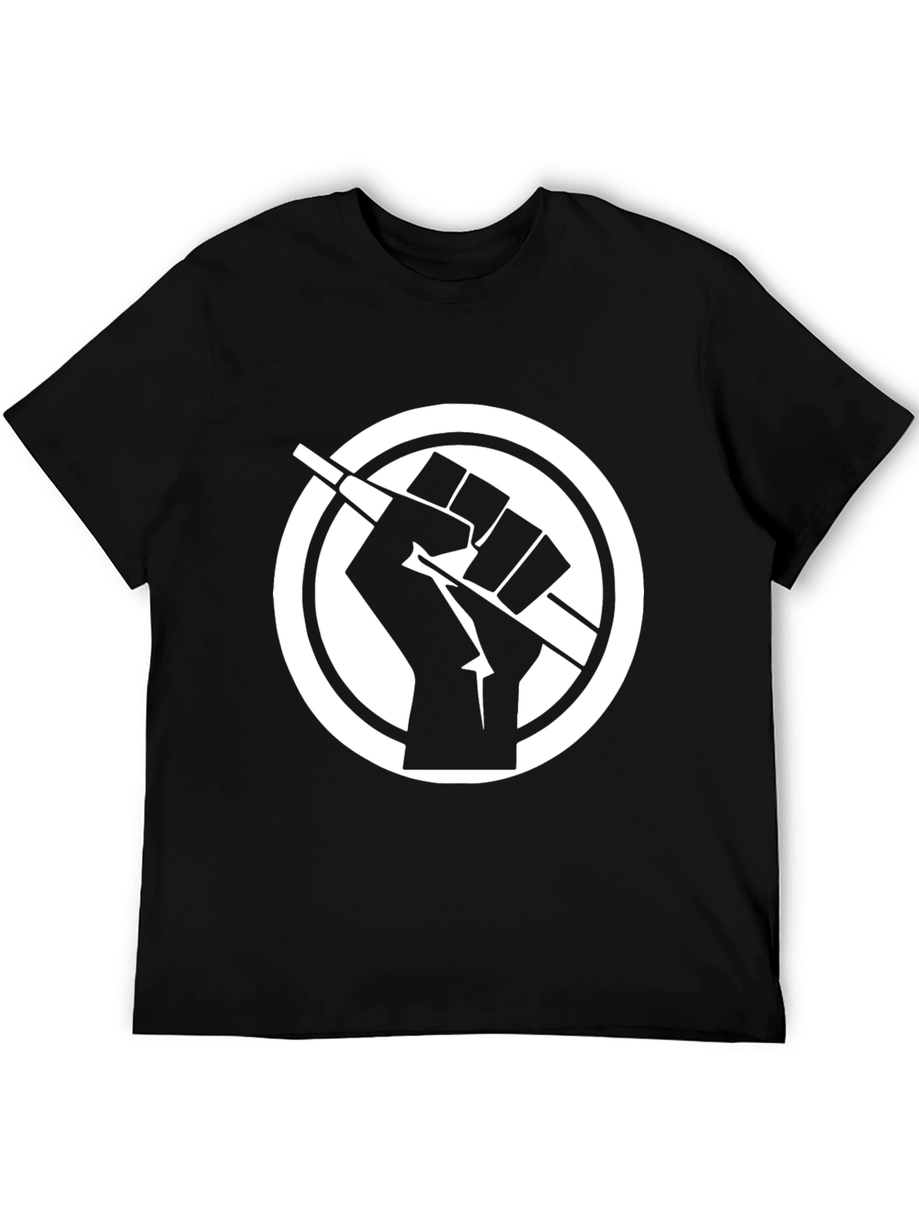 Black Symbolic Graphic Tee - Fist Breaking Stick view 5
