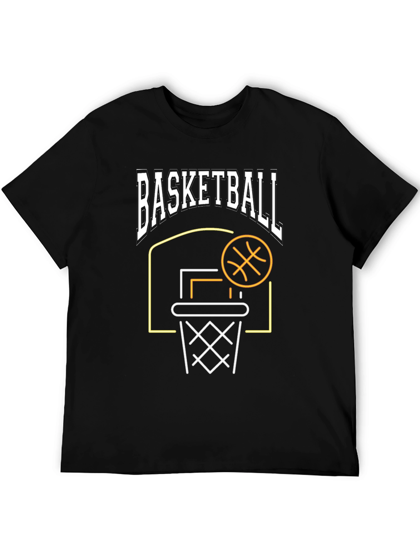 Black Basketball Graphic T-Shirt - Black, Sporty Design view 5
