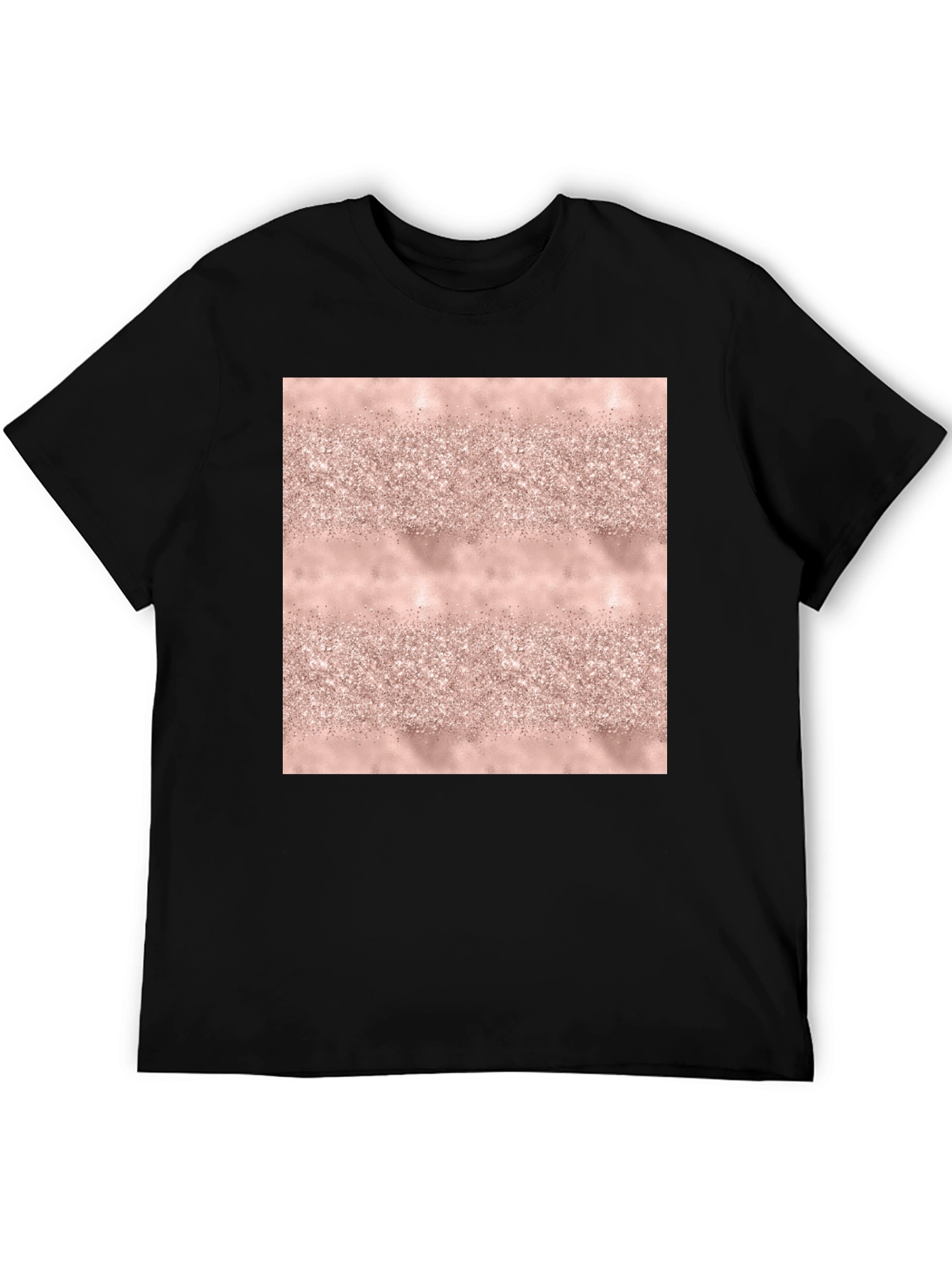 Black Glitter Texture Tee - Stylish Black T-Shirt view 5