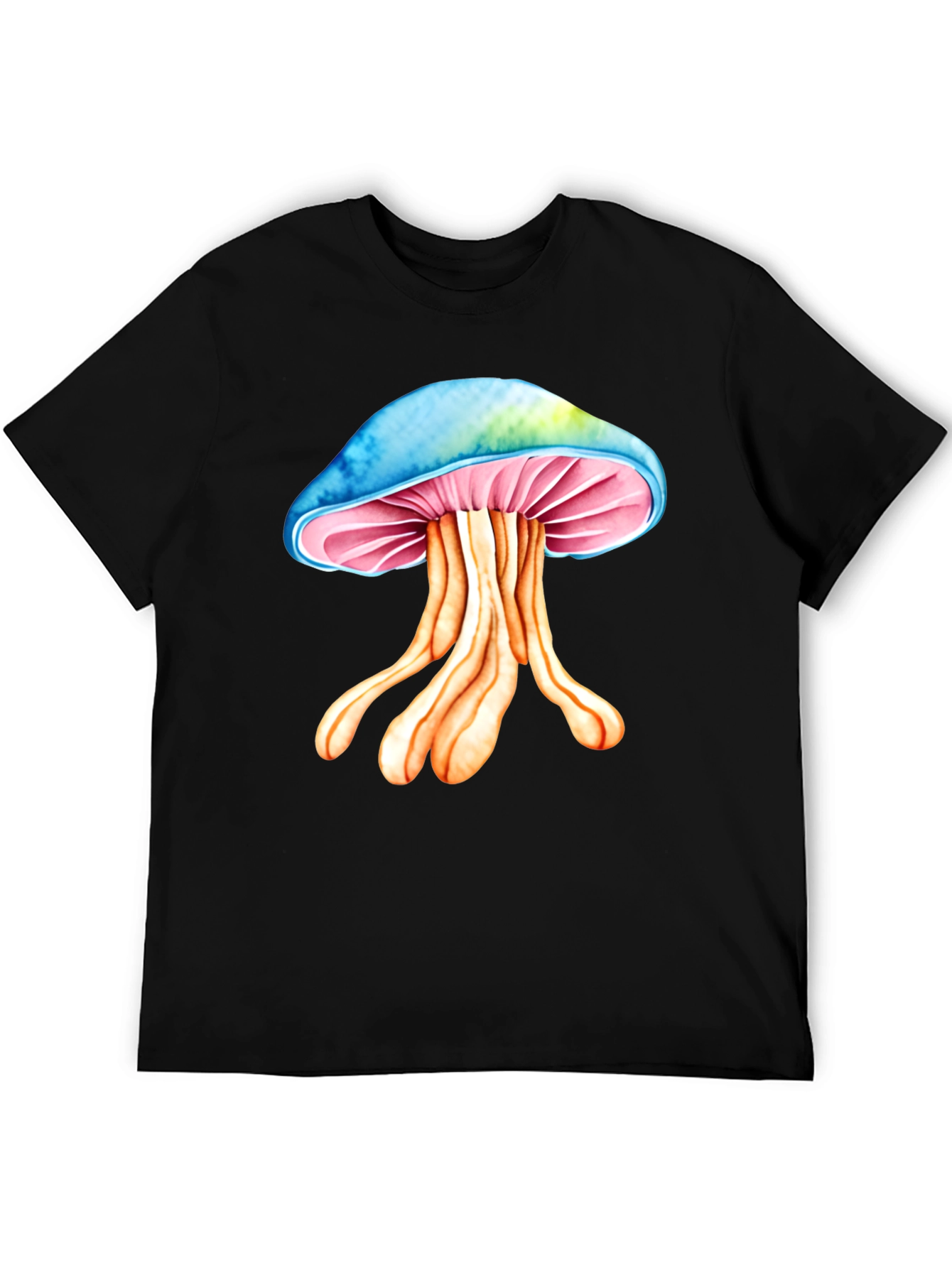Black Psychedelic Mushroom Graphic Tee - Unique Design! view 5