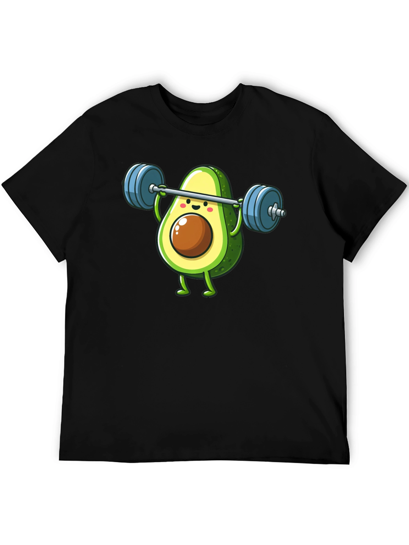 Black Avocado Lifting Barbell Funny Workout T-Shirt view 5