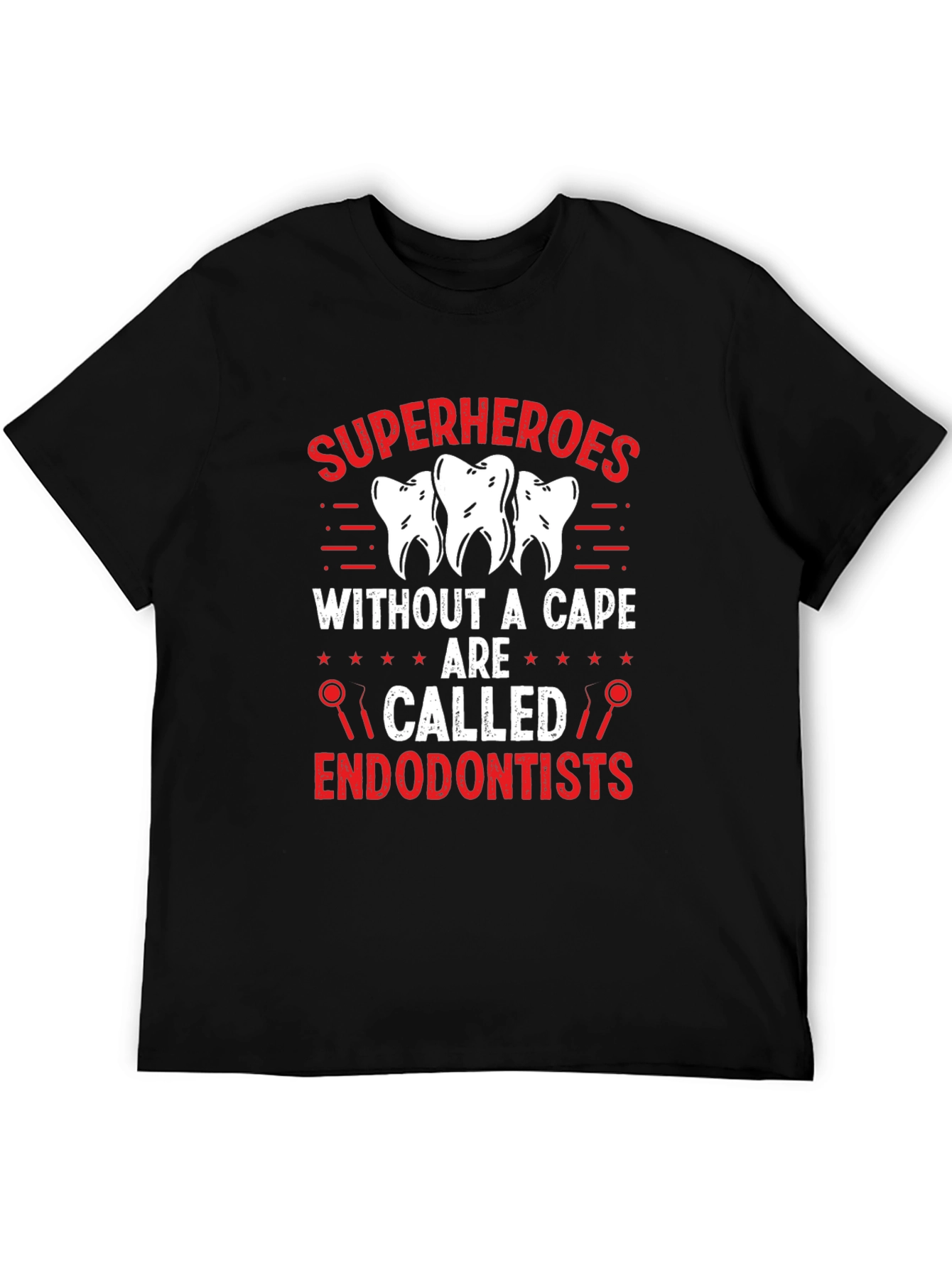 Black Superhero Endodontist T-Shirt - Dental Hero Tee view 5