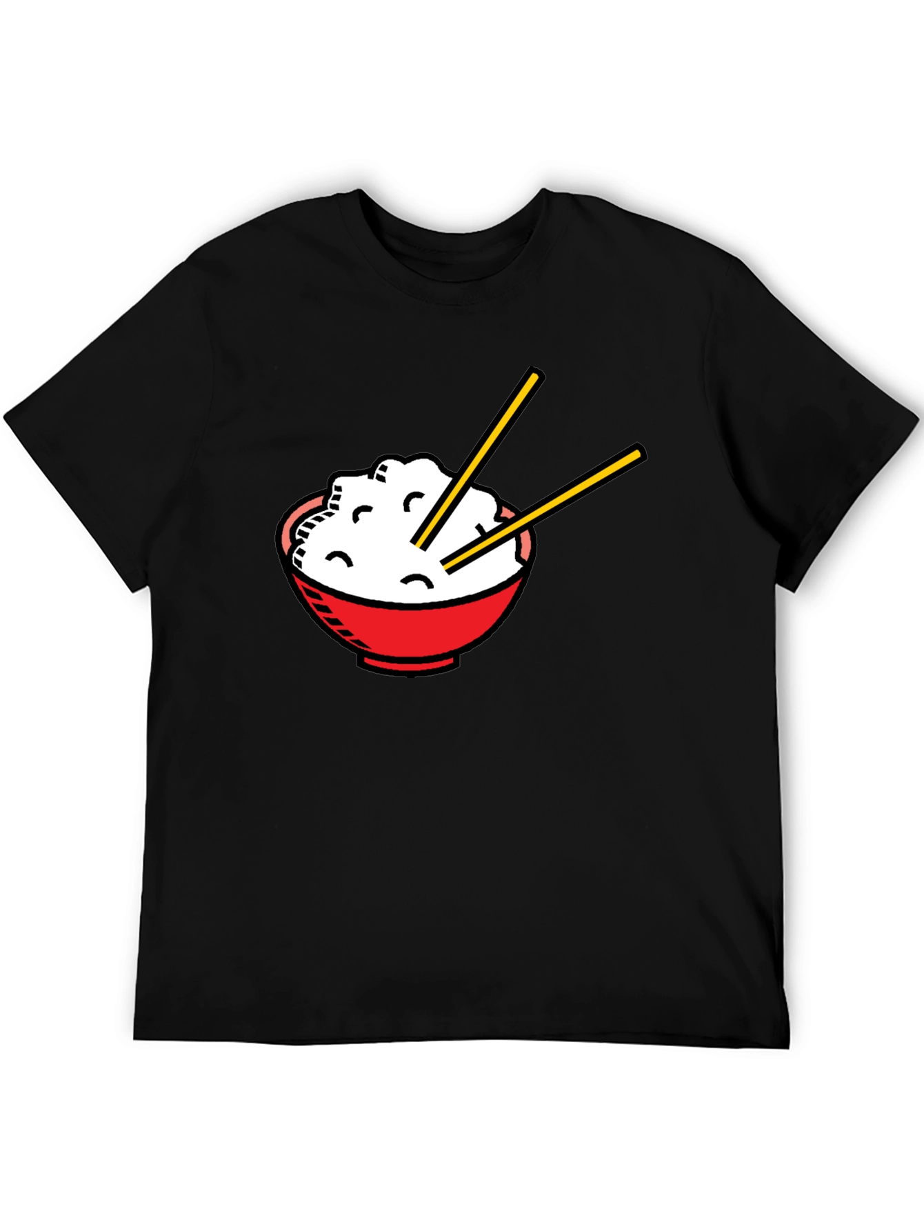 Black Rice Bowl Graphic T-Shirt - Unisex Asian Food Tee view 5