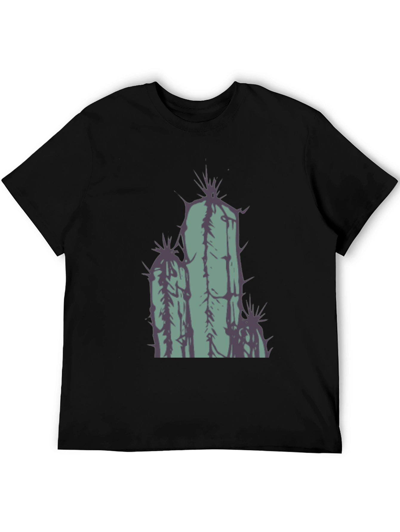 Black Cactus Graphic Tee - Black Cotton T-Shirt view 5