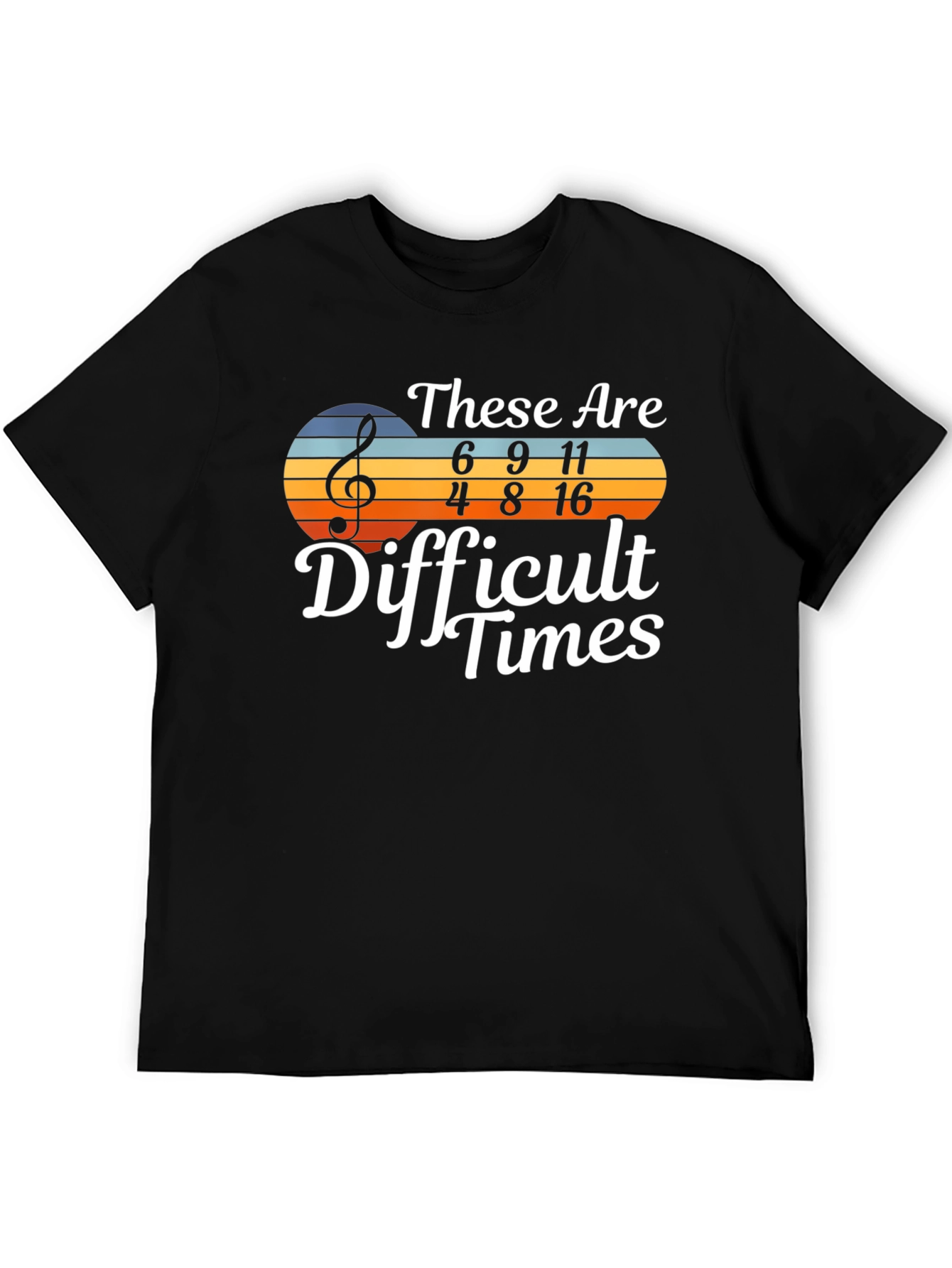 Black Difficult Times Music T-Shirt view 5