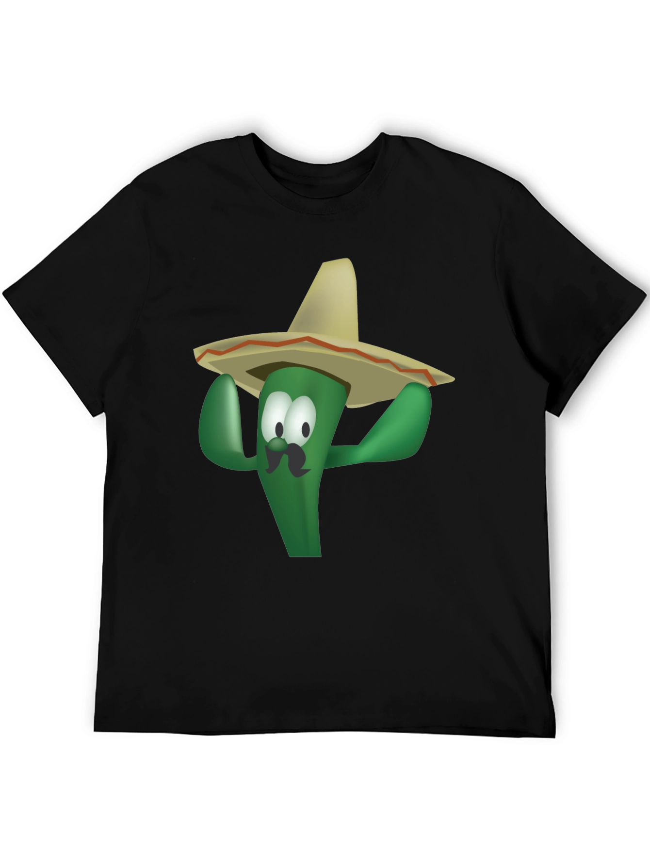 Black Cactus with Sombrero T-Shirt view 5
