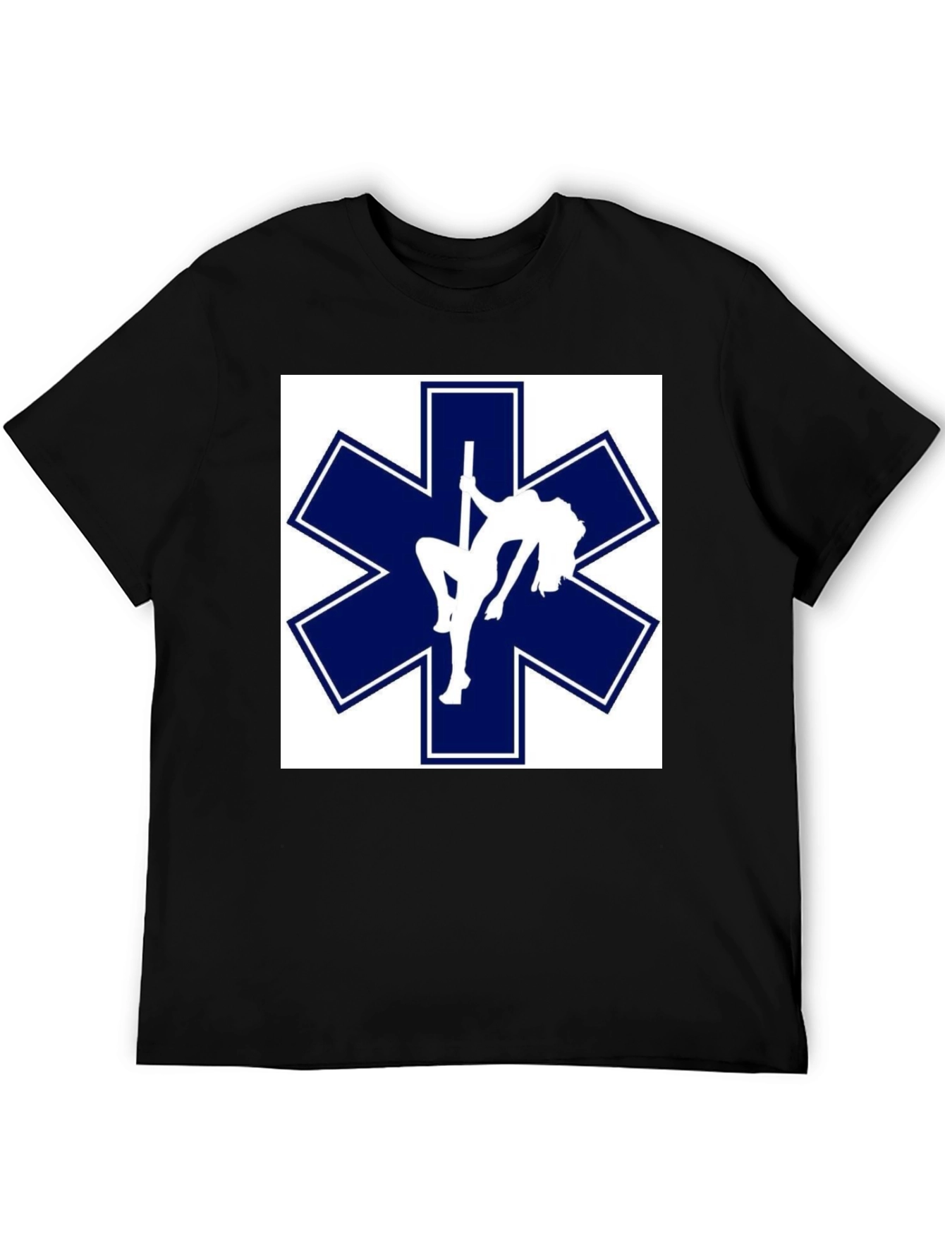 Black Star of Life Pole Dancer T-Shirt Funny EMT EMS Paramedic Tee view 5