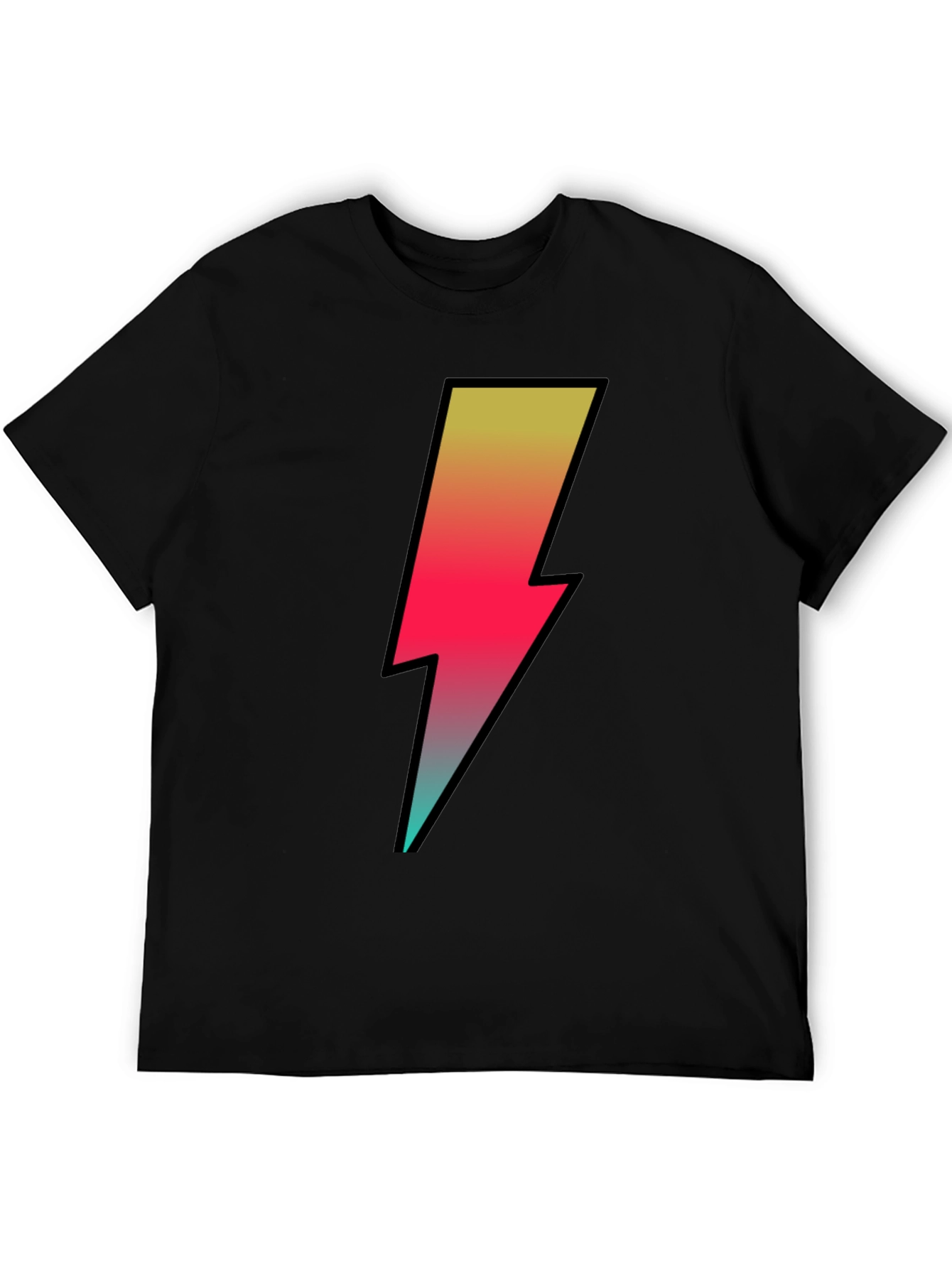 Black Lightning Bolt Graphic Tee - Black view 5