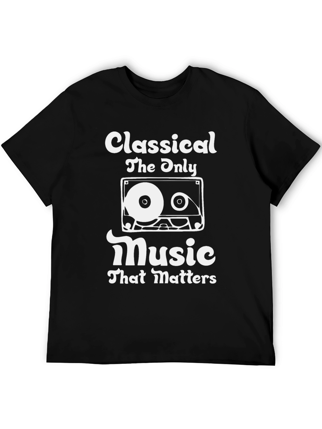 Black Classical Music T-Shirt - Retro Cassette Graphic Tee view 5