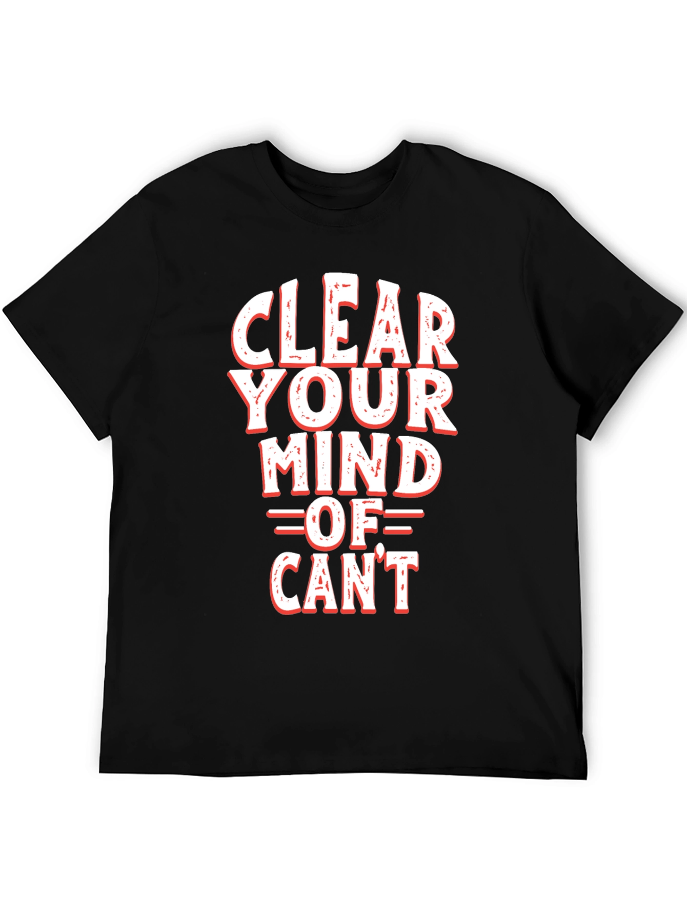 Black Motivational 'Clear Your Mind Of Can't' Graphic Tee view 5